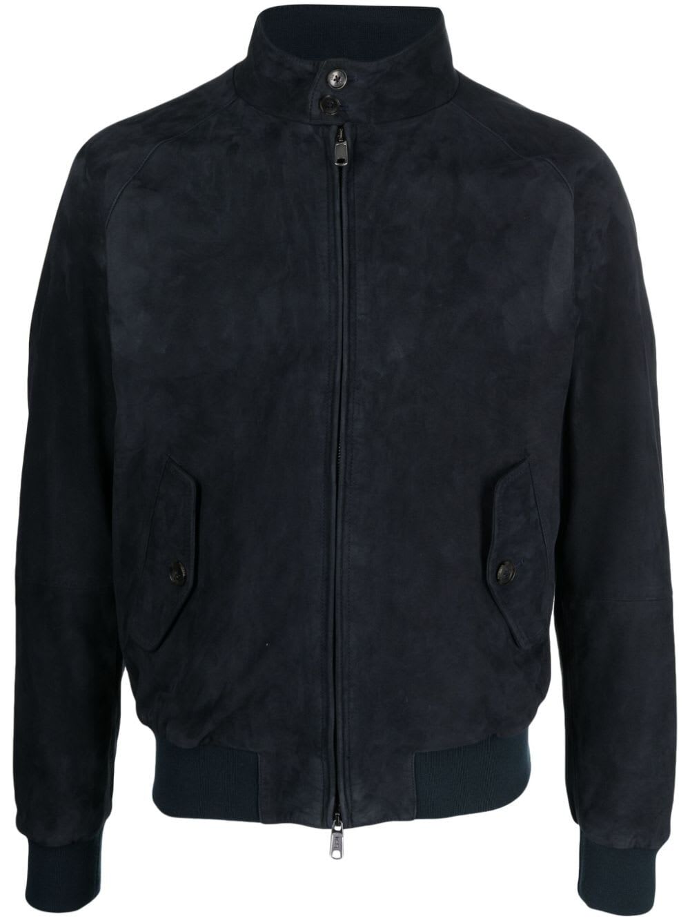 Shop Baracuta G9 Suede Jacket In Navy