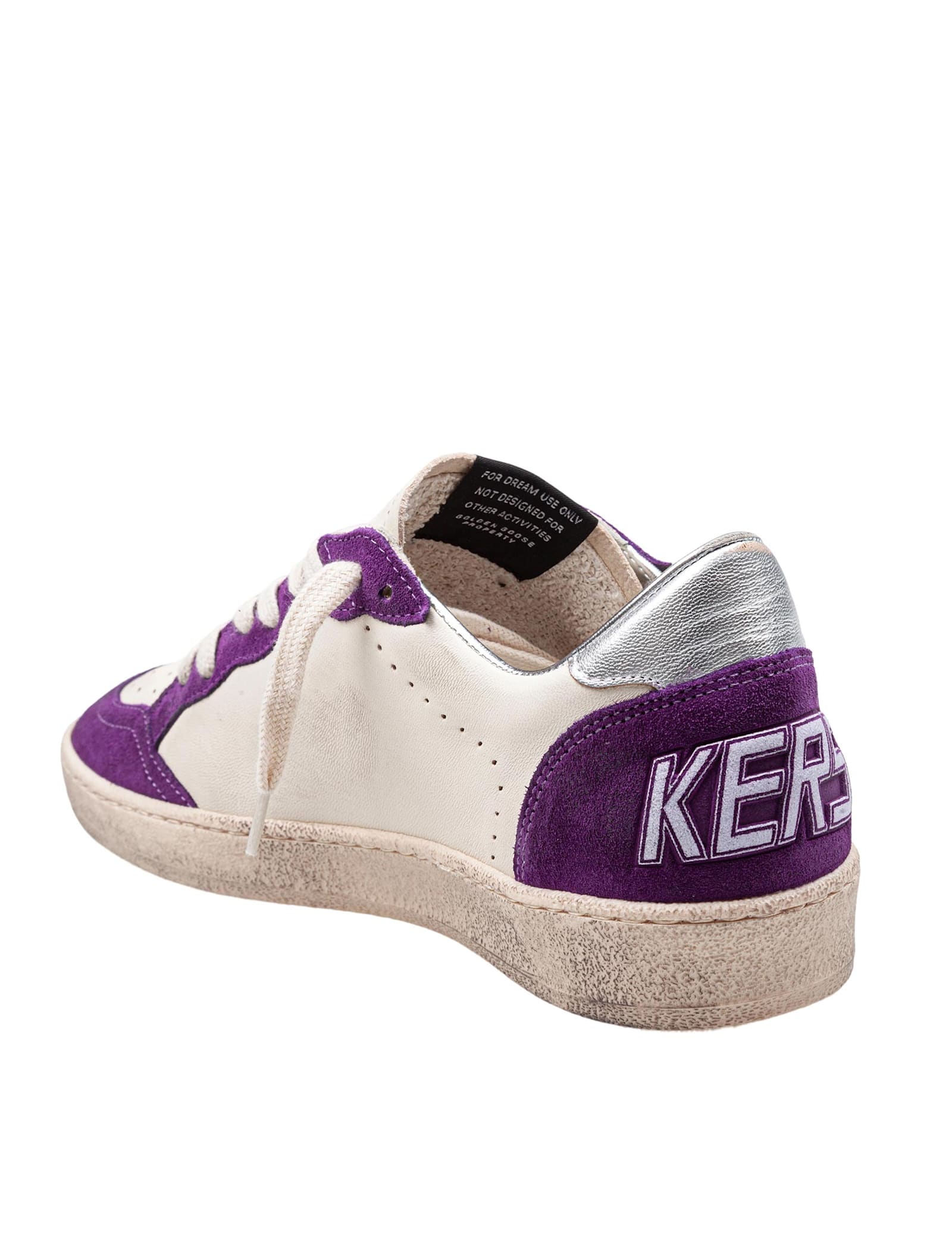 GOLDEN GOOSE GOLDEN GOOSE BALLSTAR SNEAKERS IN LEATHER AND SUEDE COLOR WHITE AND PURPLE