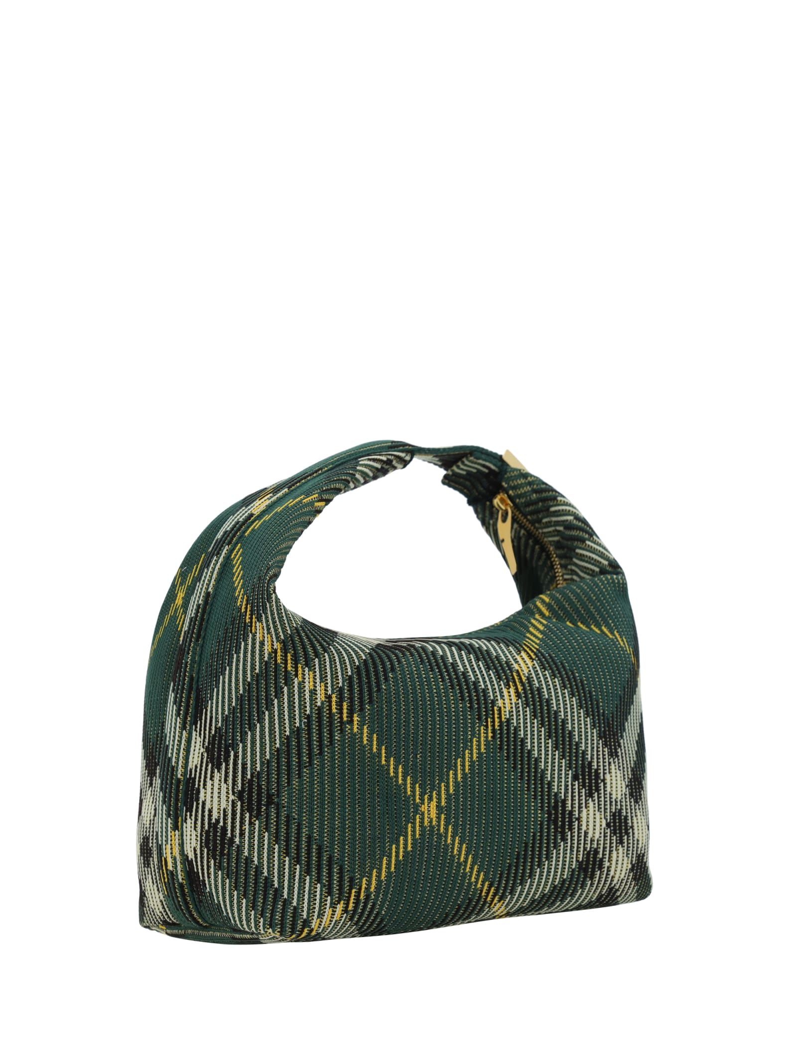Shop Burberry Check Patterned Hand Bag In Ivy