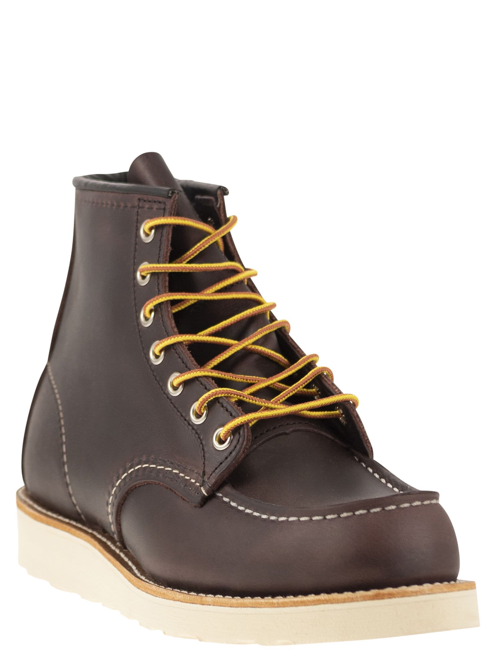 Shop Red Wing Classic Moc - Leather Boot With Laces In Burgundy