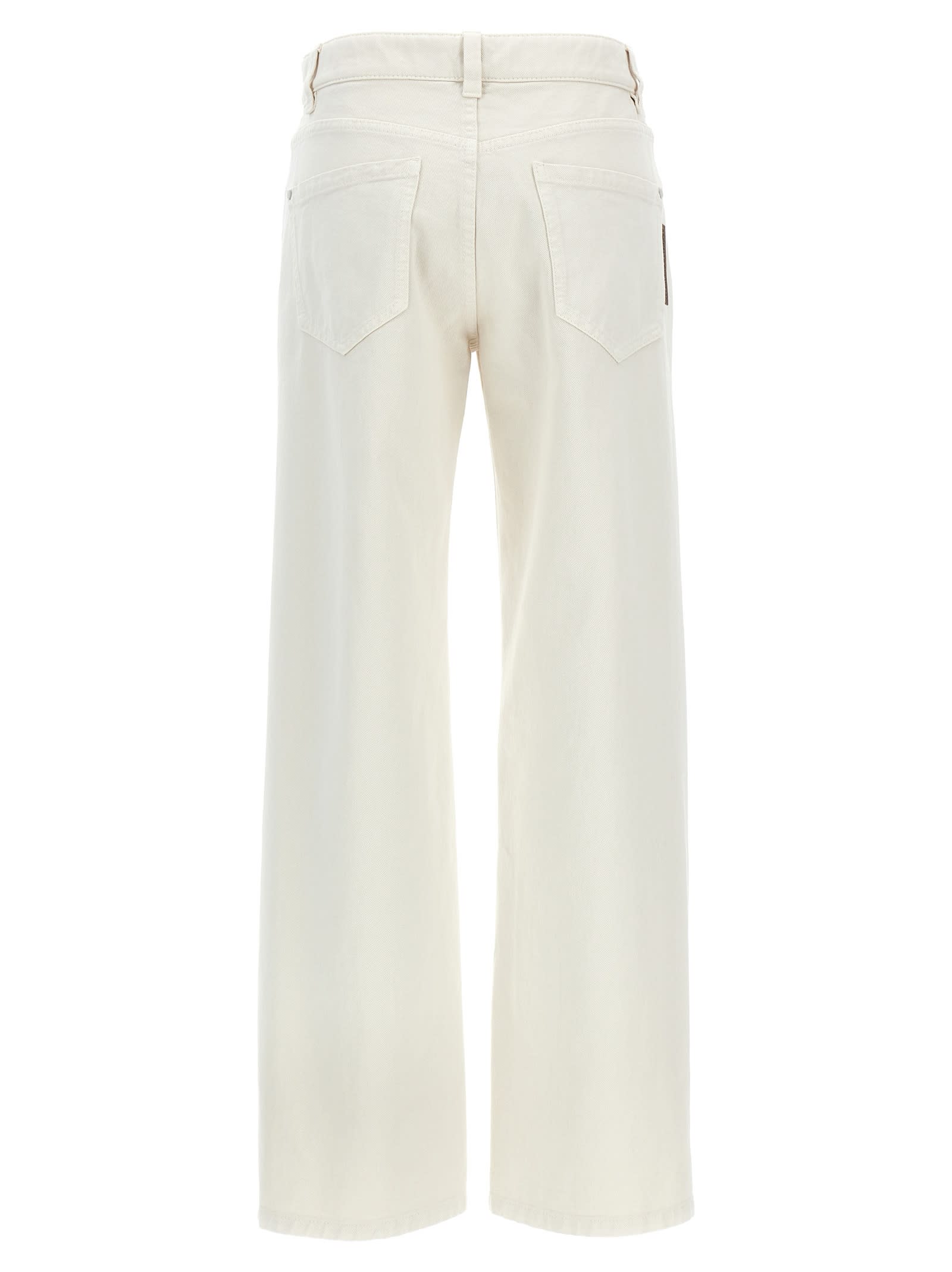 Shop Brunello Cucinelli Loose Jeans In Beige