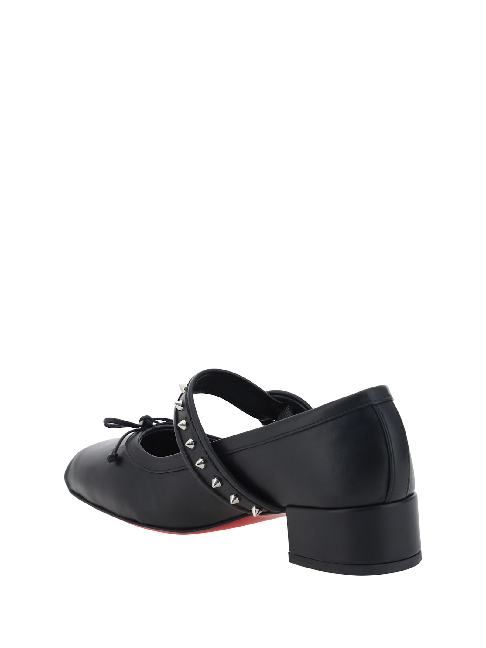 Shop Christian Louboutin Mamastrapita Ballerinas In Black/lin Black