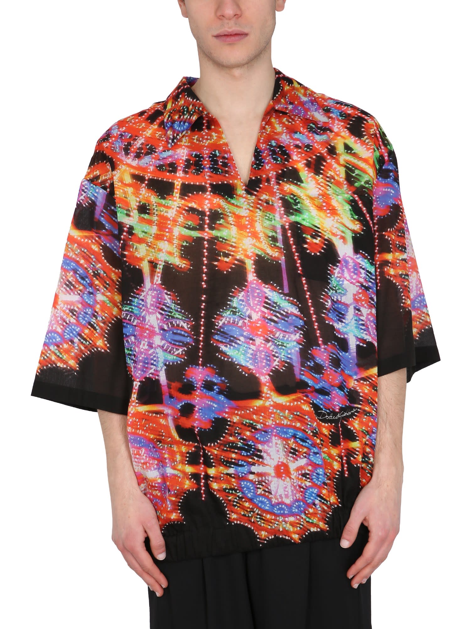 Dolce & Gabbana Hawaii Luminary Print Shirt