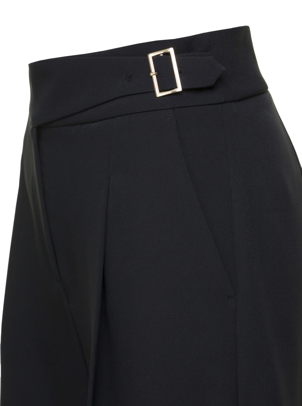 Shop Liu •jo Black Palazzo Pants With Darts In Stretch Technical Fabric Woman