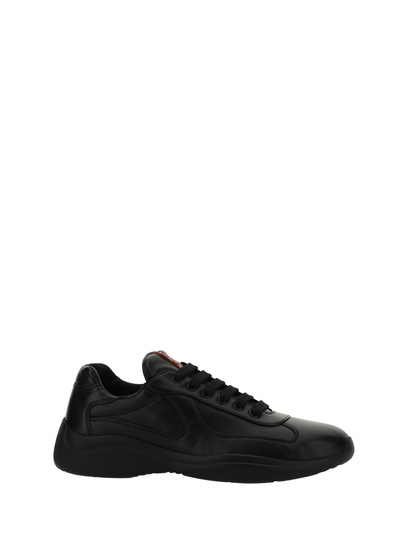 Shop Prada New Americans Cup Sneakers In Nero