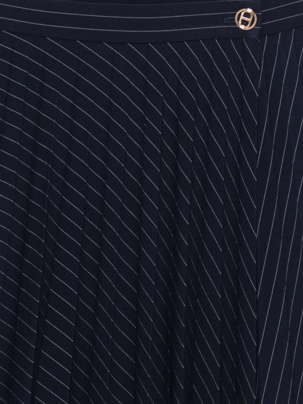 Twinset Kids Pleated Pinstripe Skirt In Blue