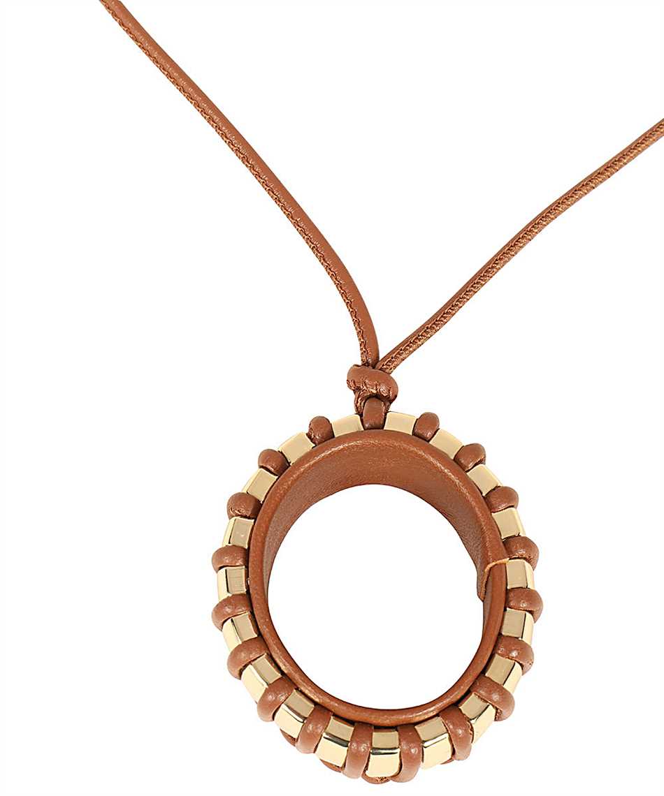 Max Mara Leather Necklace In Gold