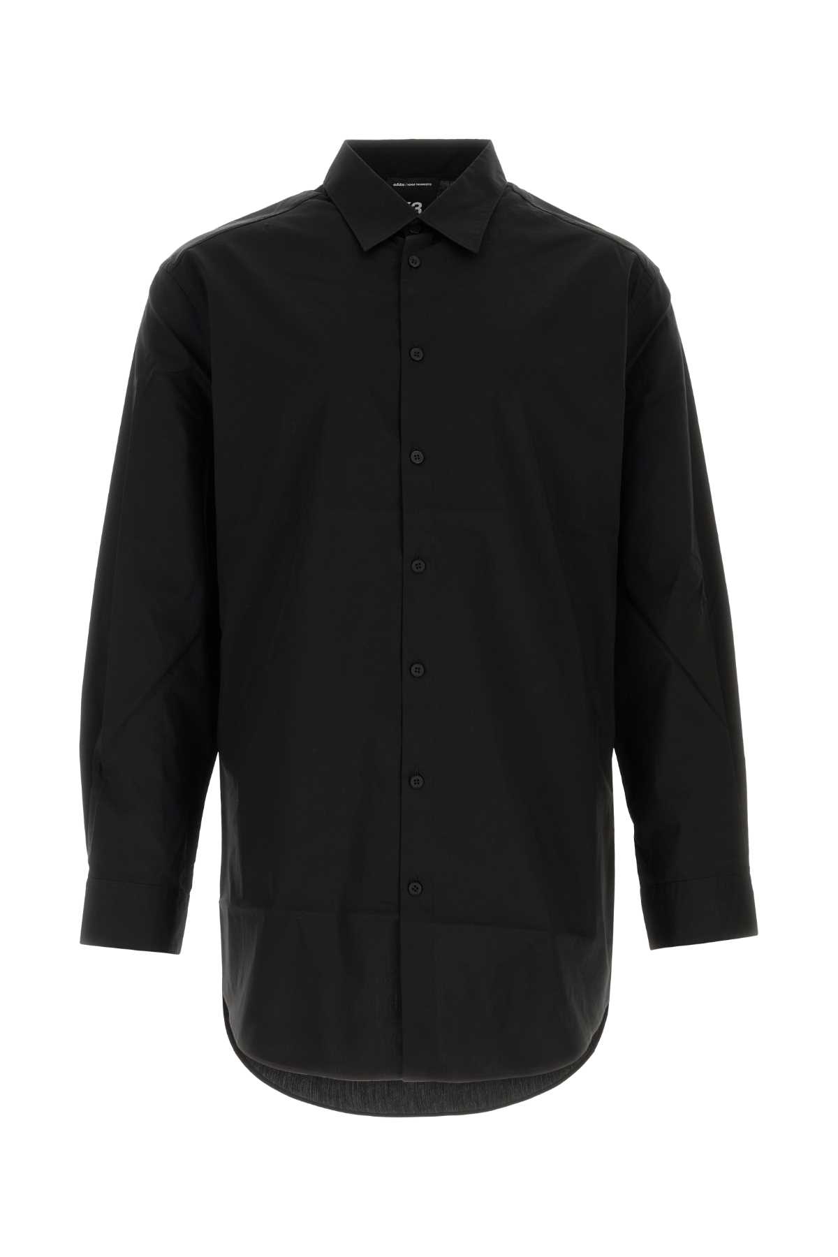 Y-3 Black Stretch Poplin Oversize Shirt