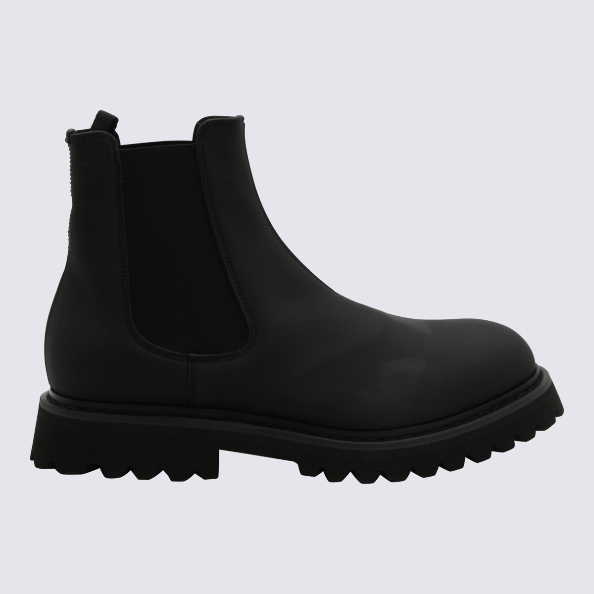 Black Leather Beatle Boots