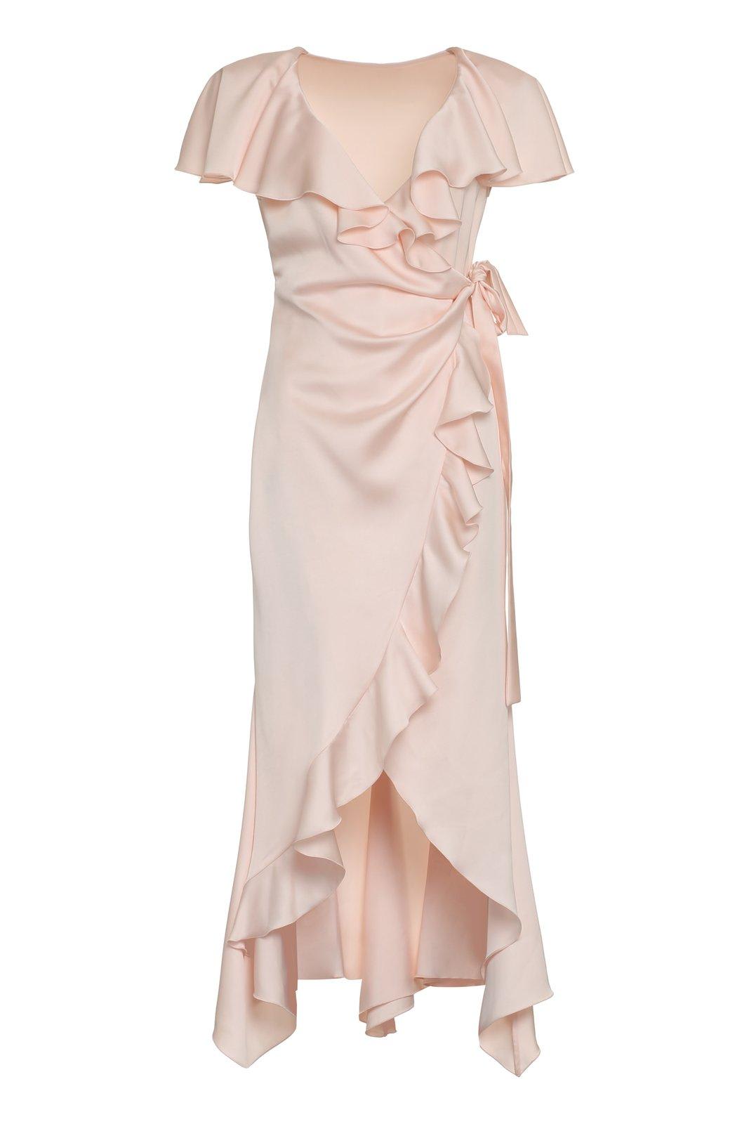 Shop Philosophy Di Lorenzo Serafini Ruffle Long Dress In Pink