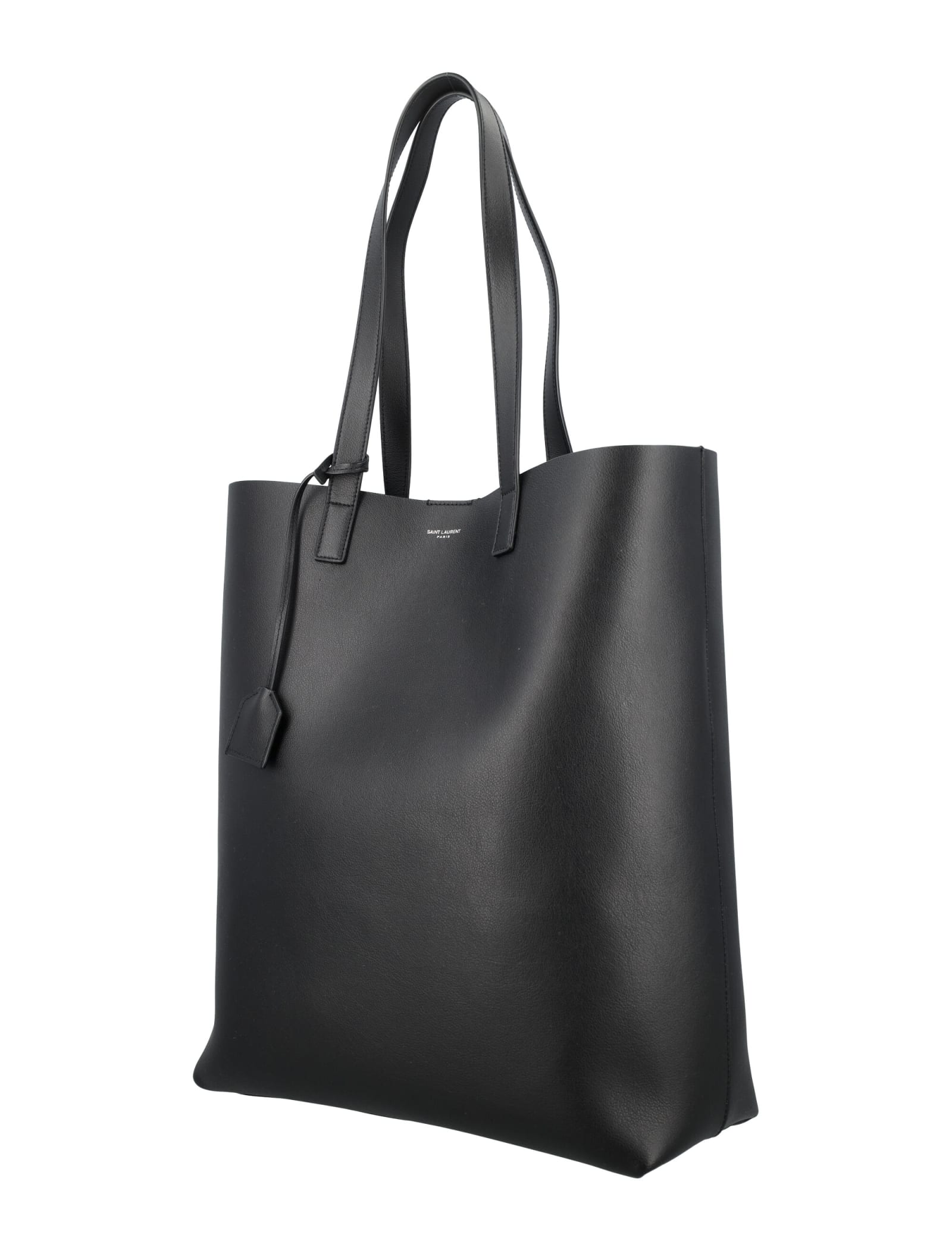 Saint Laurent Bold Rectangular Tote Bag With Dual Handles In Black