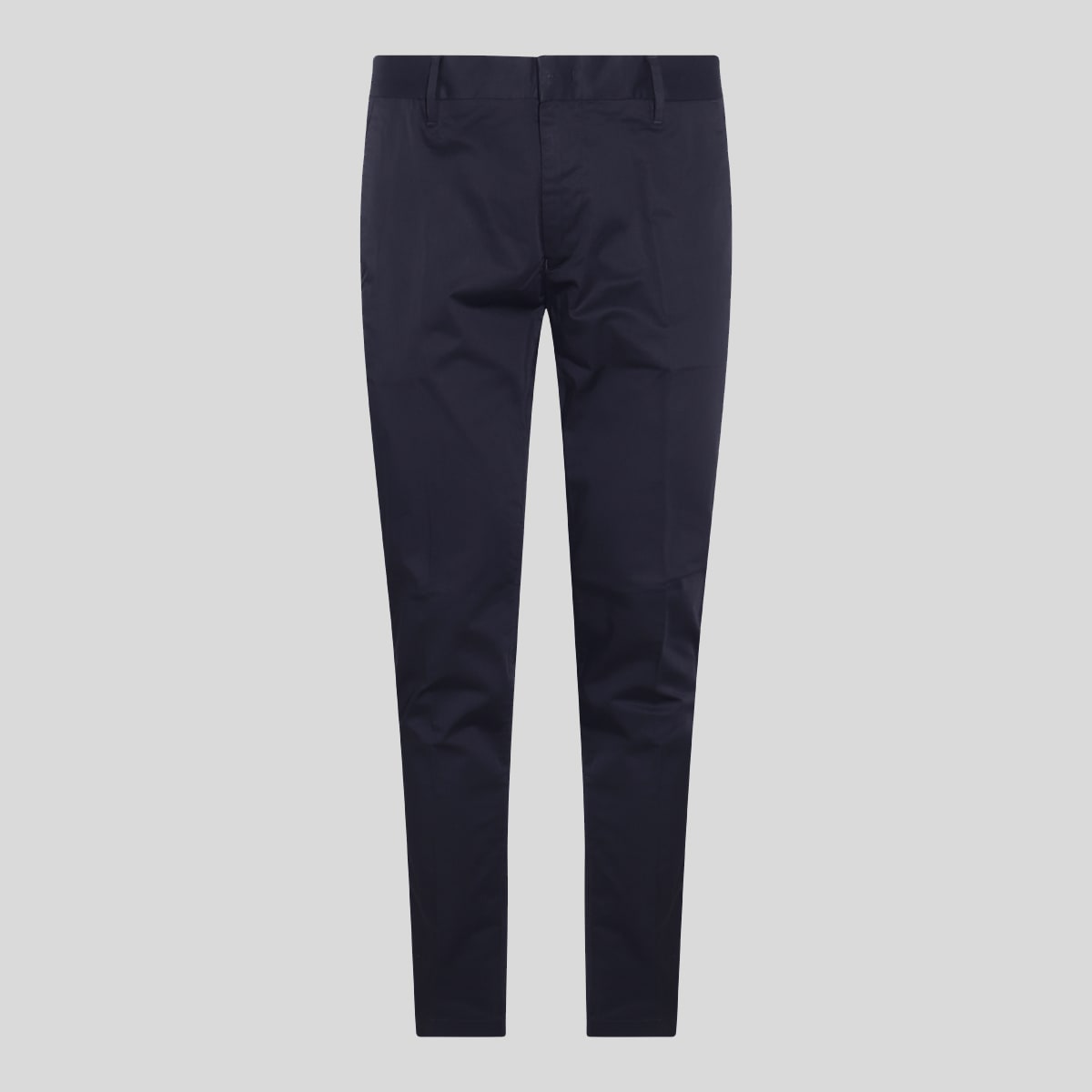 Shop Emporio Armani Blue Navy Cotton Blend Pants