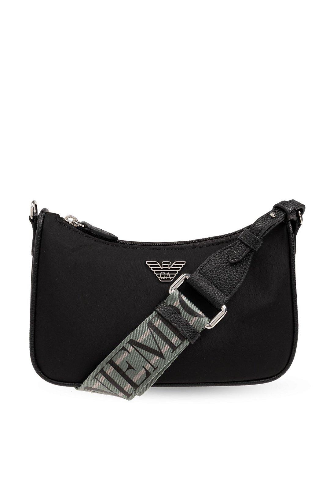 Shop Emporio Armani Sustainable Collection Shoulder Bag In Black