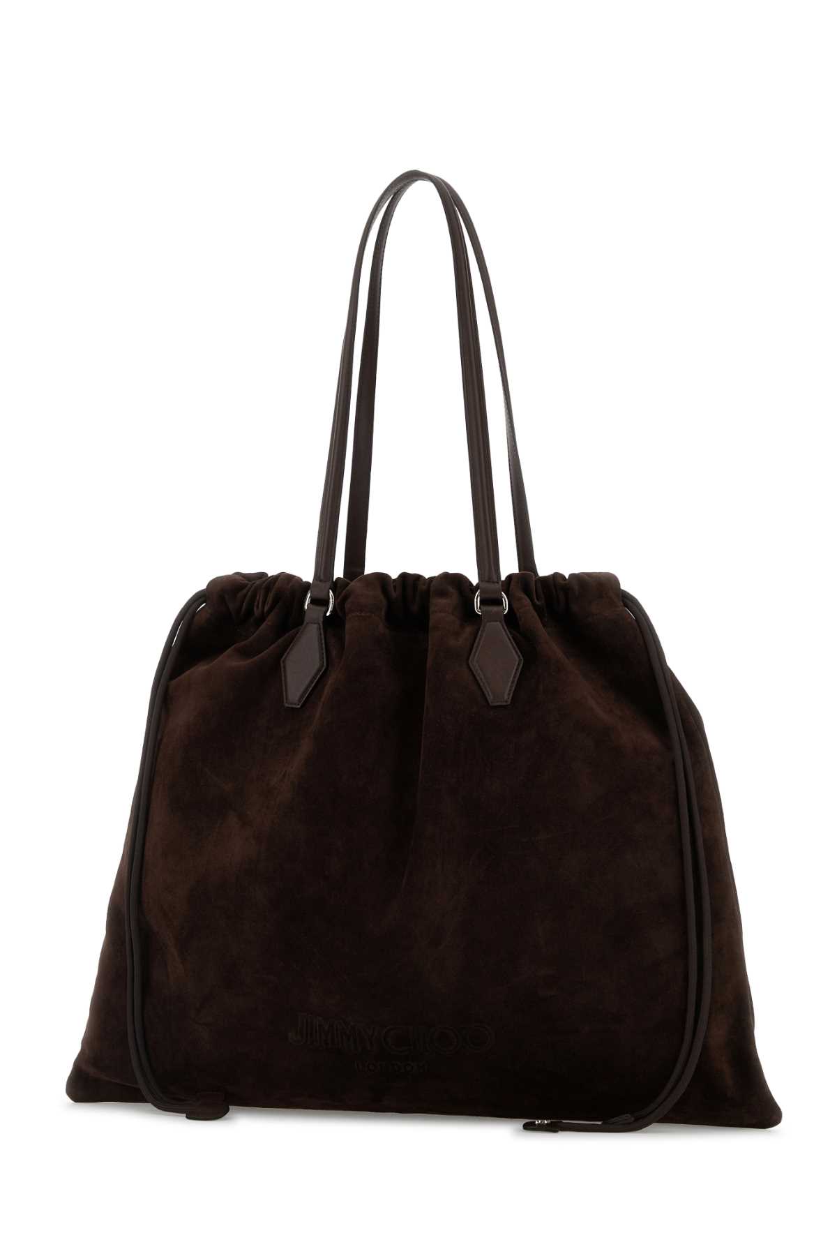 Jimmy Choo Large Suede Drawstring Tote Bag