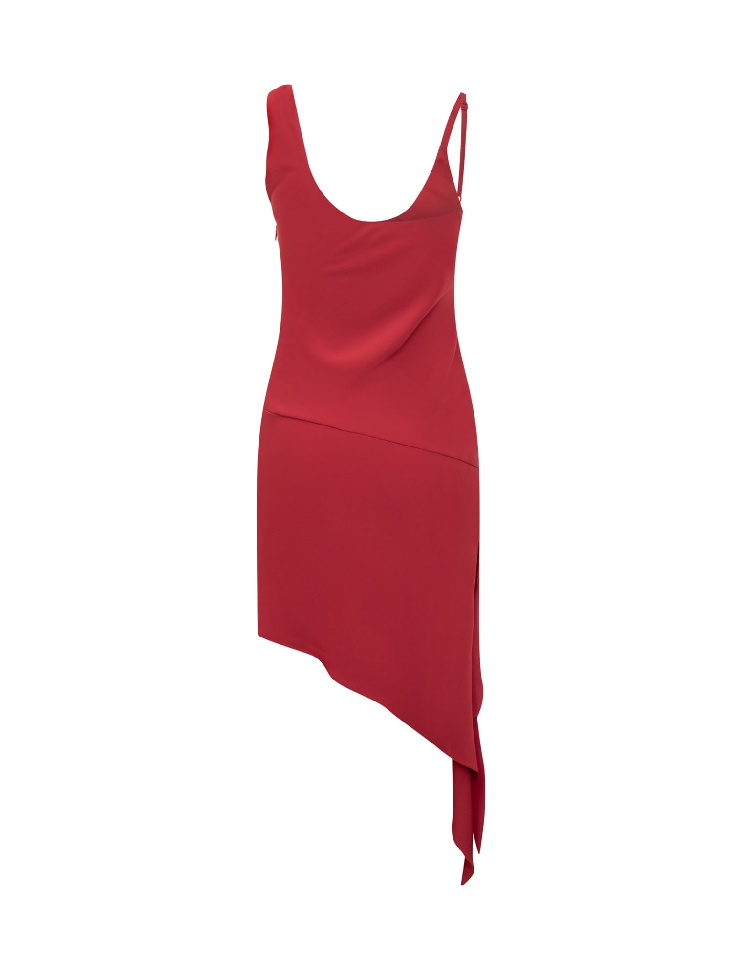 Courrèges Black Polyester Mini Dress In Ruby