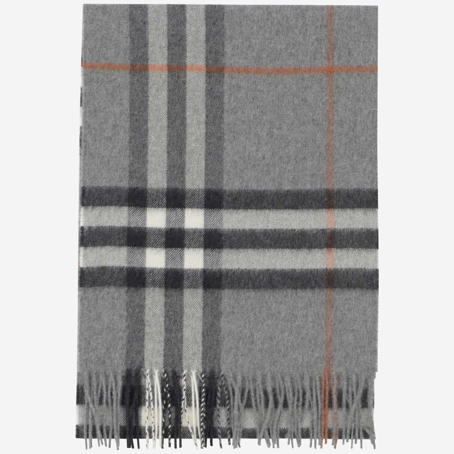 Shop Burberry Cashmere Scarf With Check Pattern