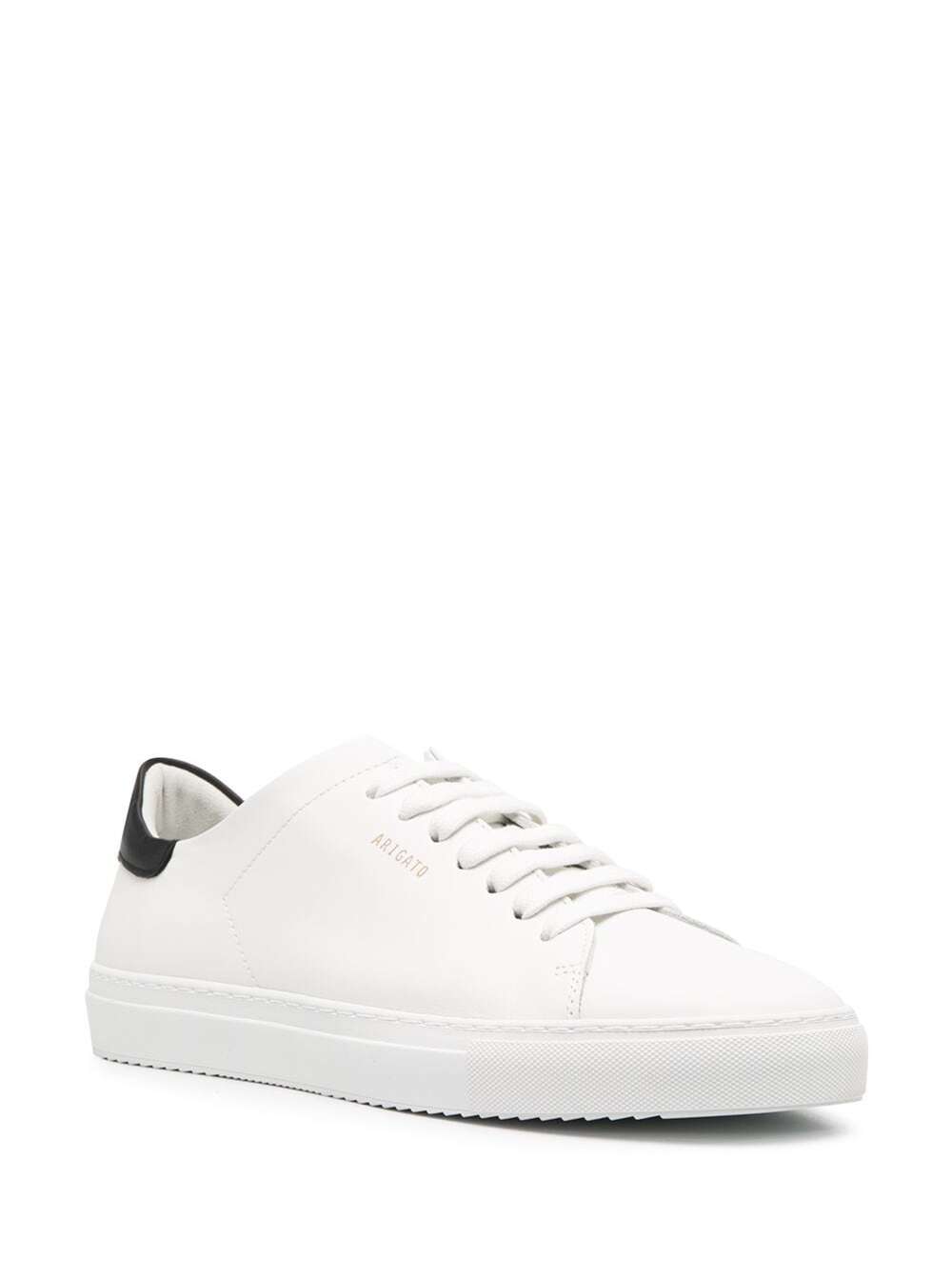 Axel Arigato Clean 90 Contrast White Low Top Sneakers With Laminated Logo In Leather Man In White