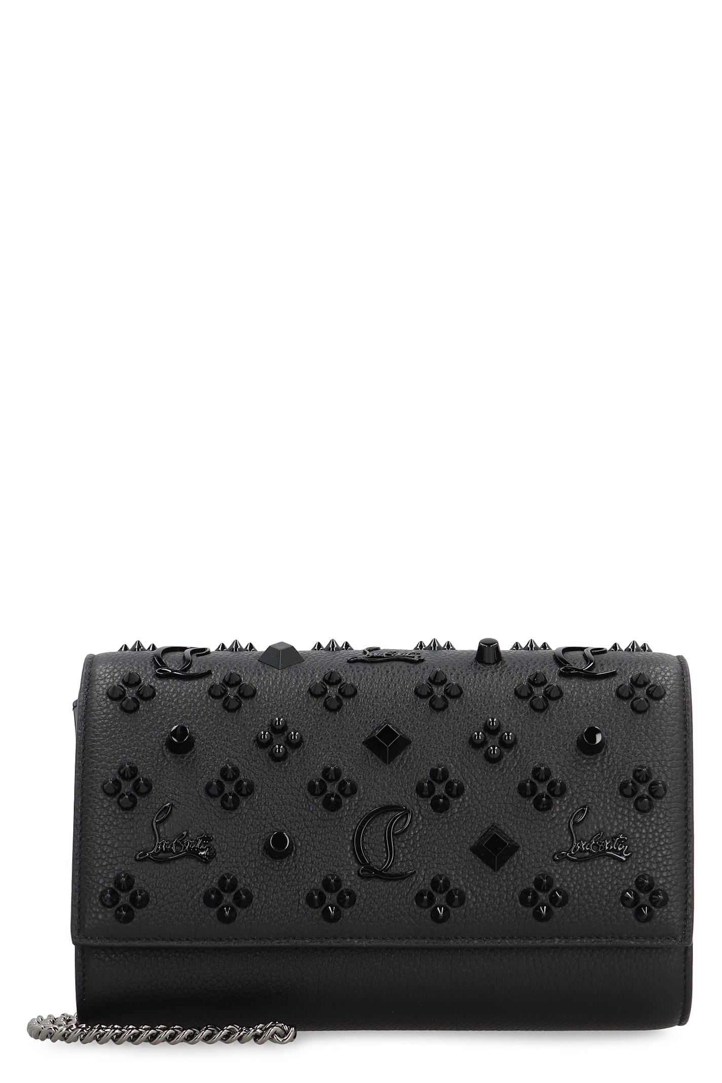 Christian Louboutin Paloma Black Leather Clutch In Black