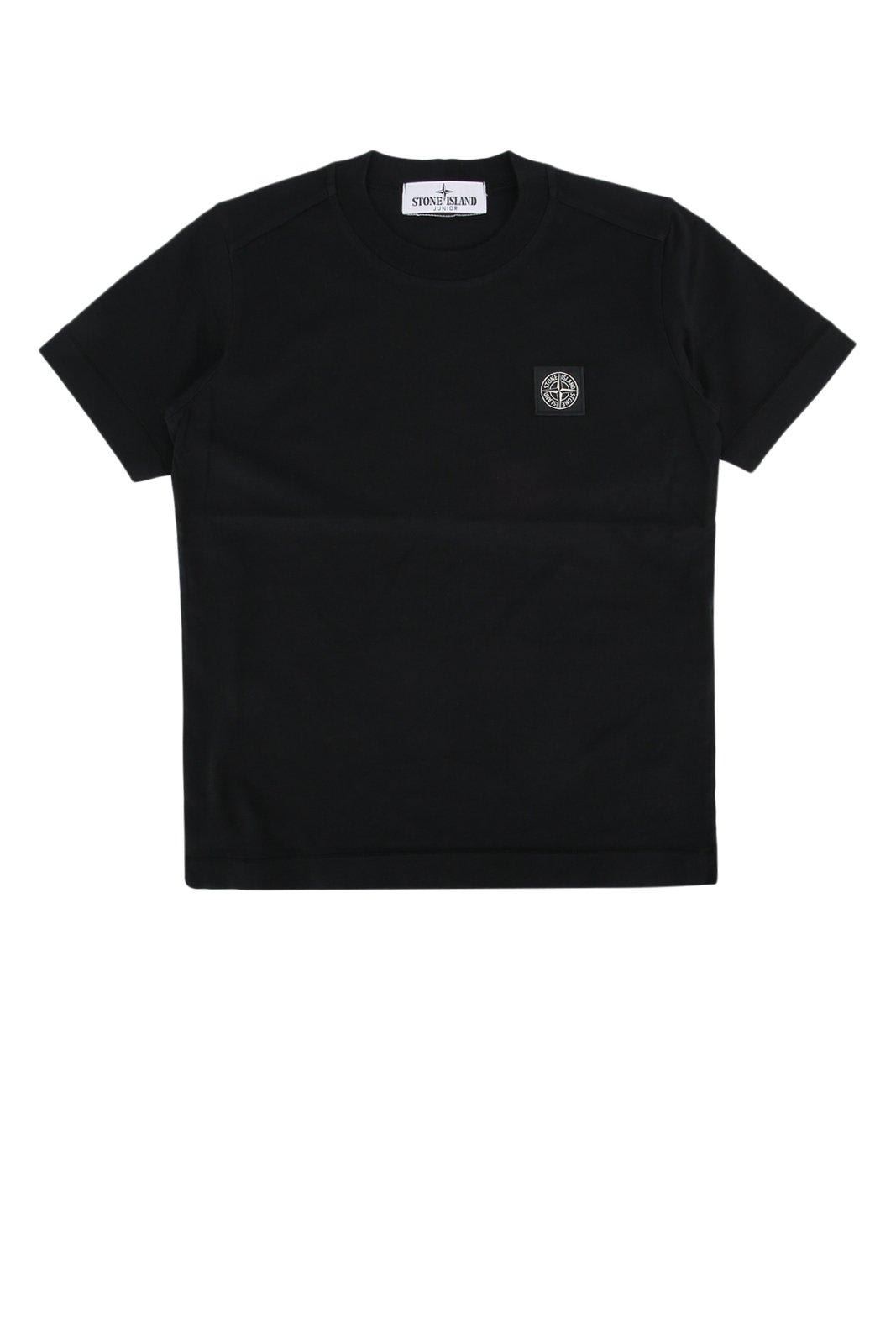 Stone Island Compass-patch Crewneck T-shirt In Black