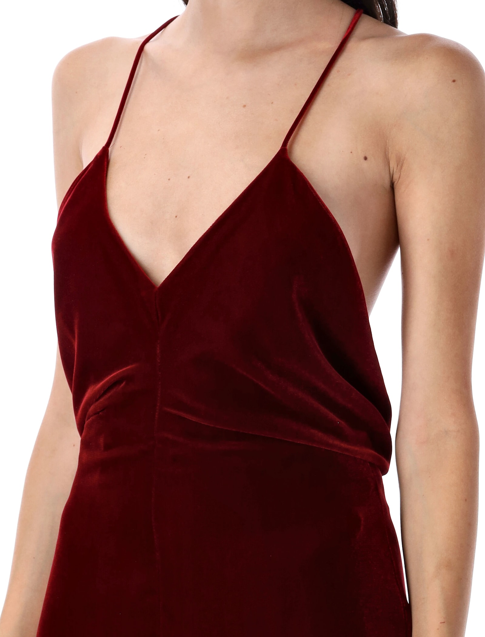 Tom Ford Velvet Evening Dress In Brown