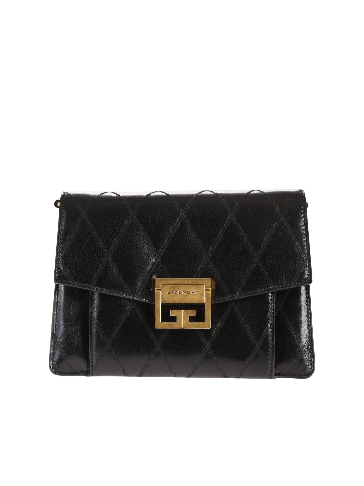 Shop Givenchy Black Small Gv3 Quilted Bag In Nero
