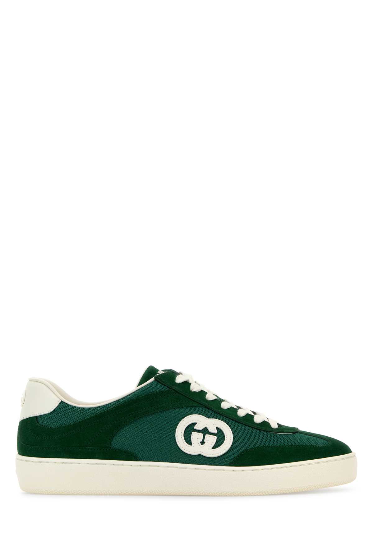 Green Suede And Fabric Sneakers