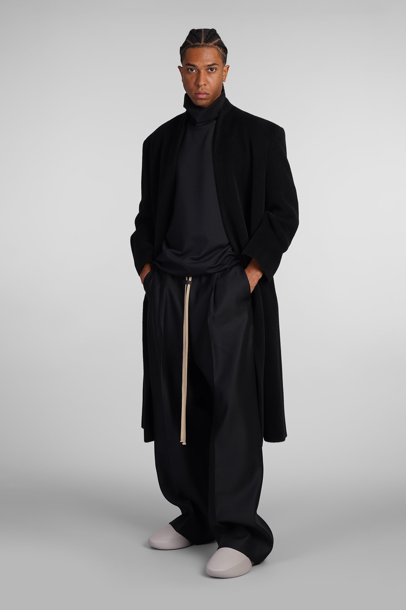 Shop Fear Of God Pants In Black Wool