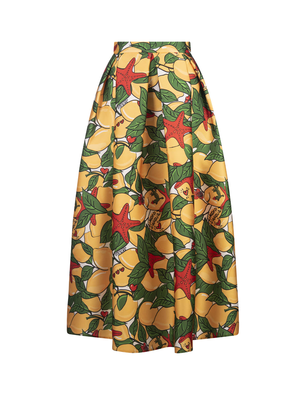 Long Skirt With Lemons Print