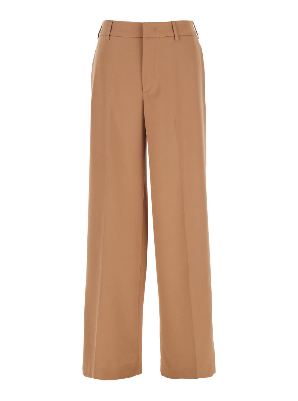 lorenza Beige Tailored High Waisted Pants In Tech Fabric Woman