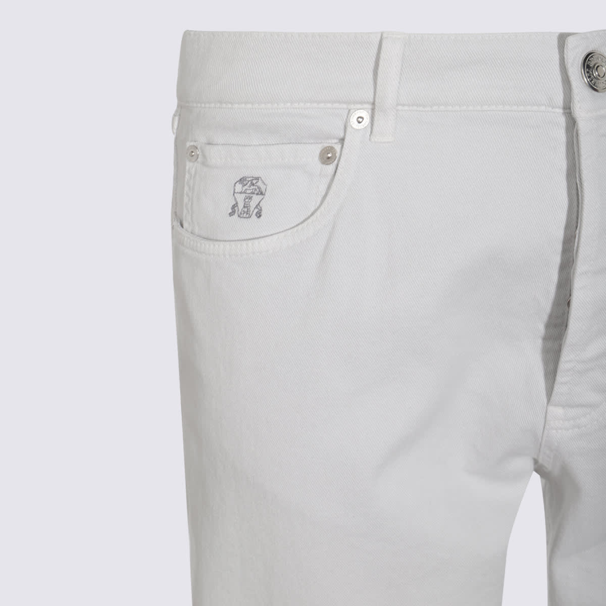 Brunello Cucinelli White Cotton Pants In White