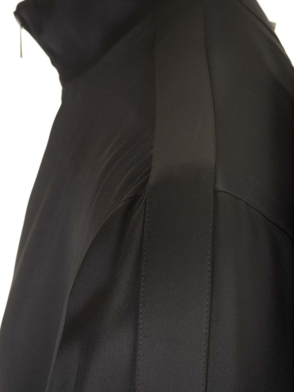 Valentino Satin Neck Sweatshirt With Zip Pockets In Black