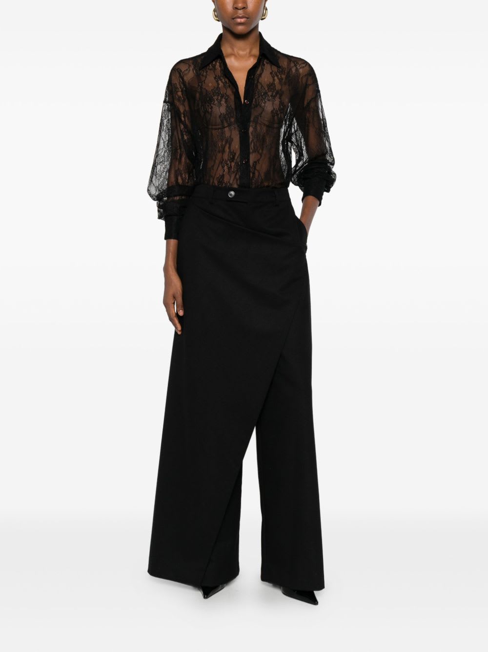 The Nina Studio Wrap Pants In Black