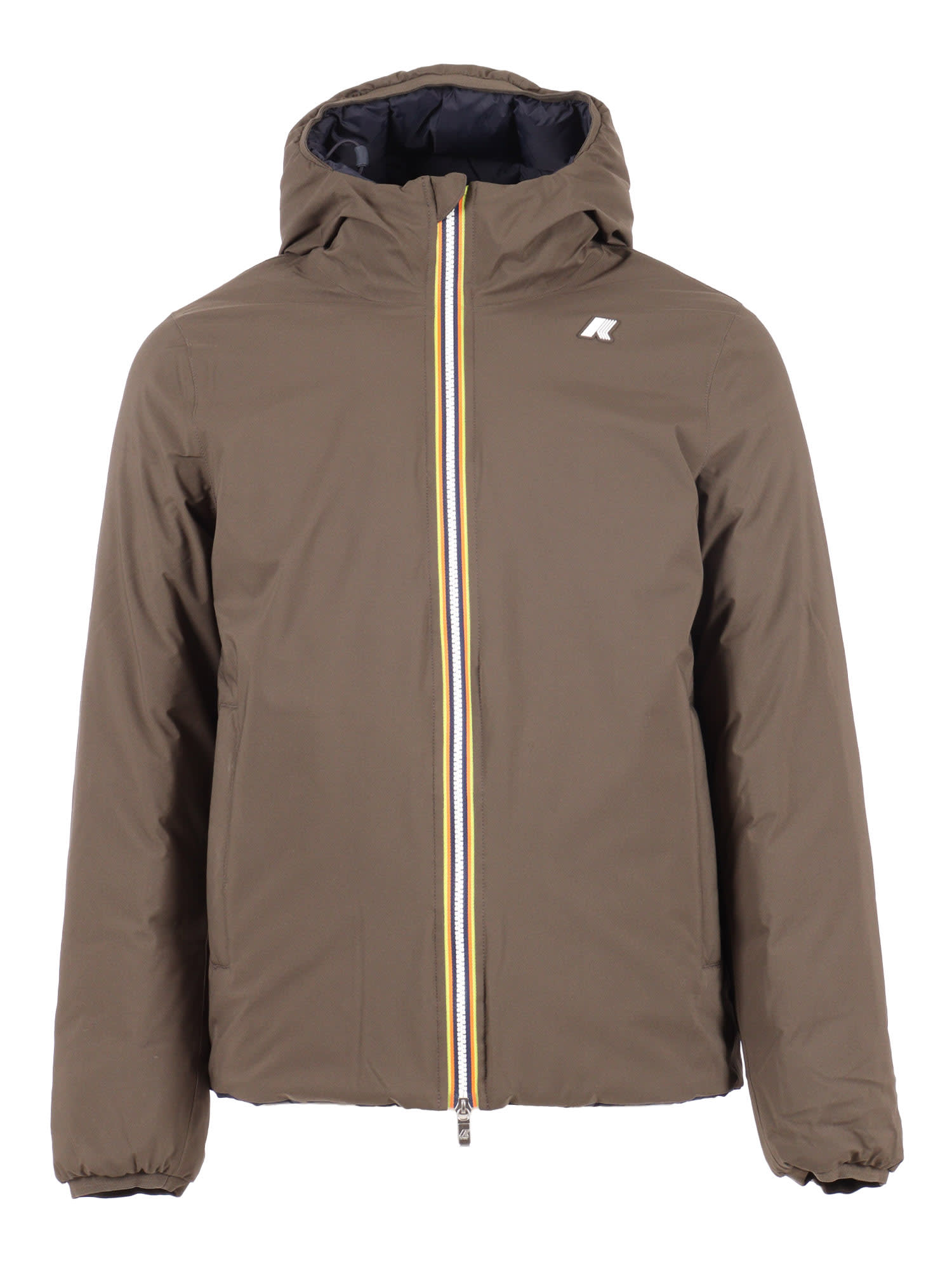 K-way Jack St Warm Double Slim-fit Giacca Reversibile. In Poliestere Elasticizzato Impermeabile. Imbottitu In Brown
