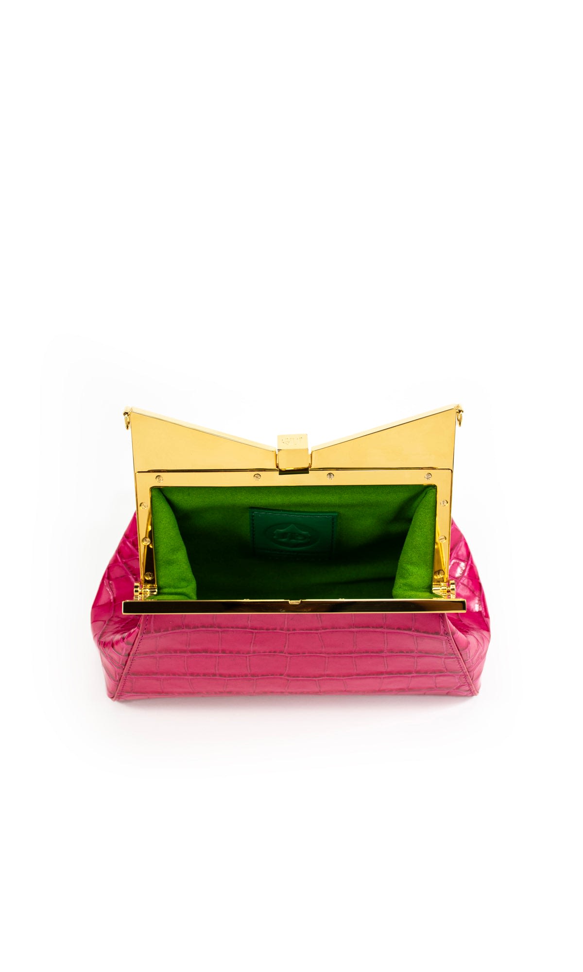 Sara Battaglia Lady Me Clutch In Pink Croc