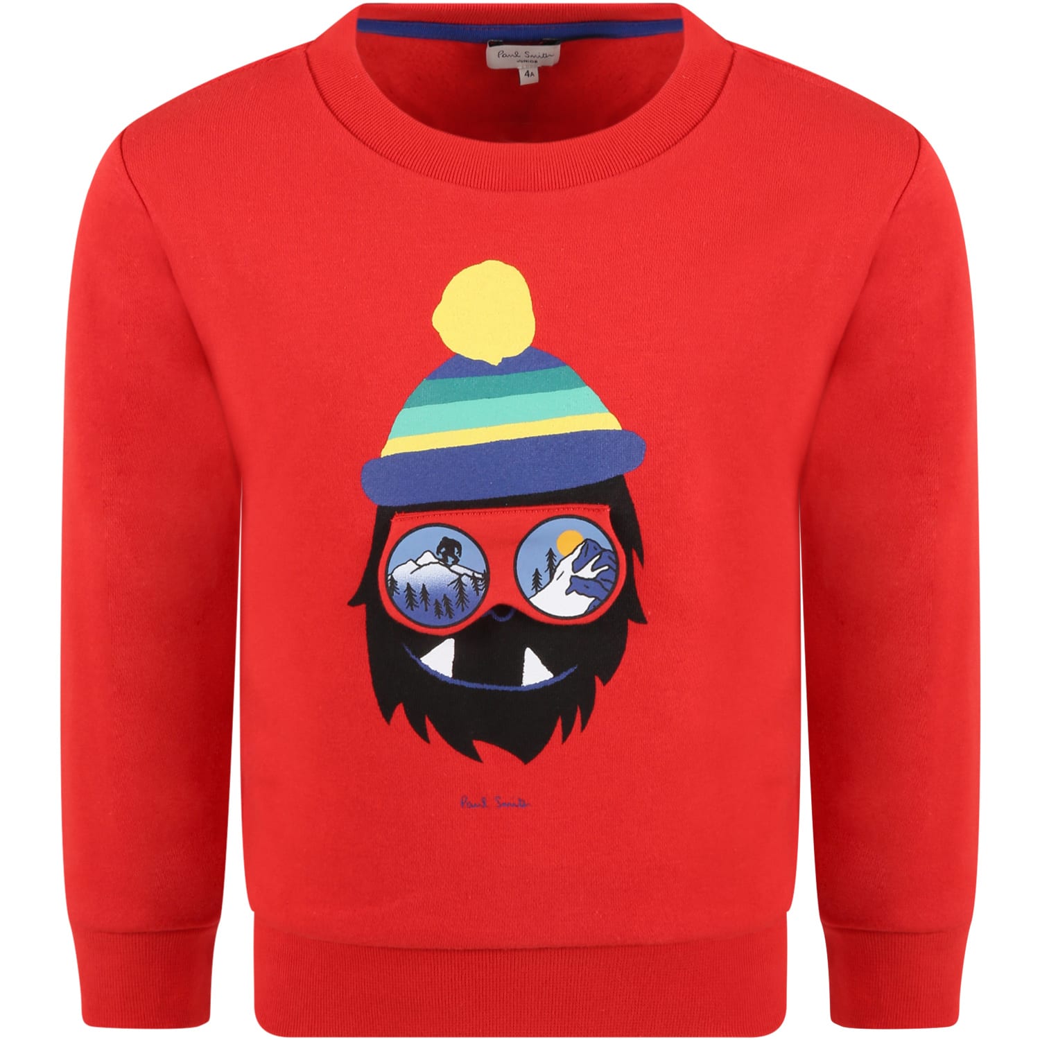 Paul Smith Junior Red Sweatshirt For Boy With Monster