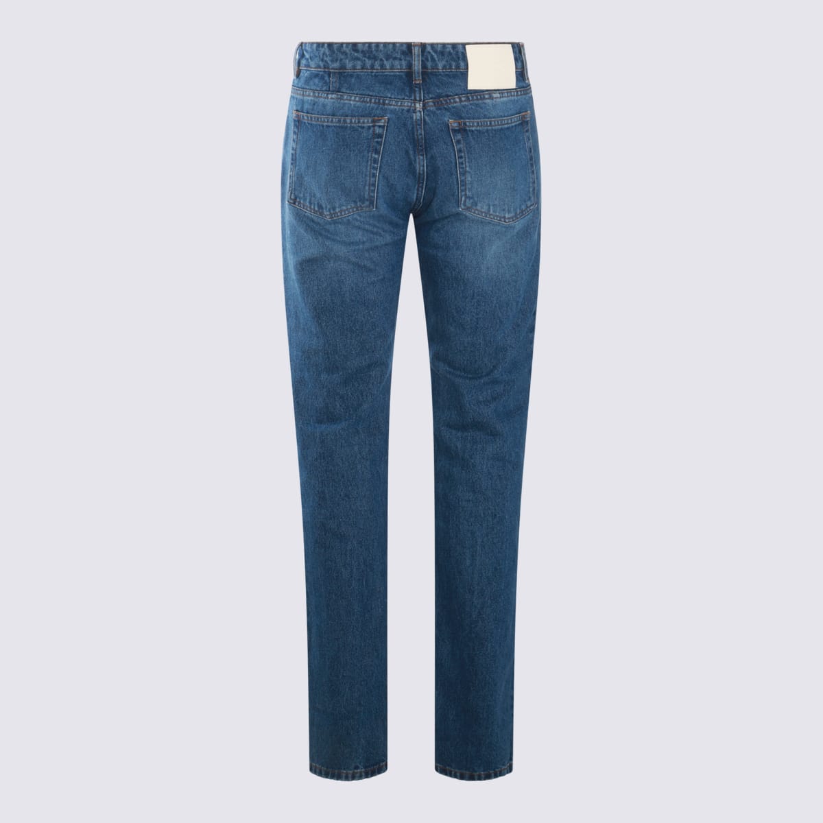 Shop Ami Alexandre Mattiussi Dark Blue Cotton Jeans In Used Blue