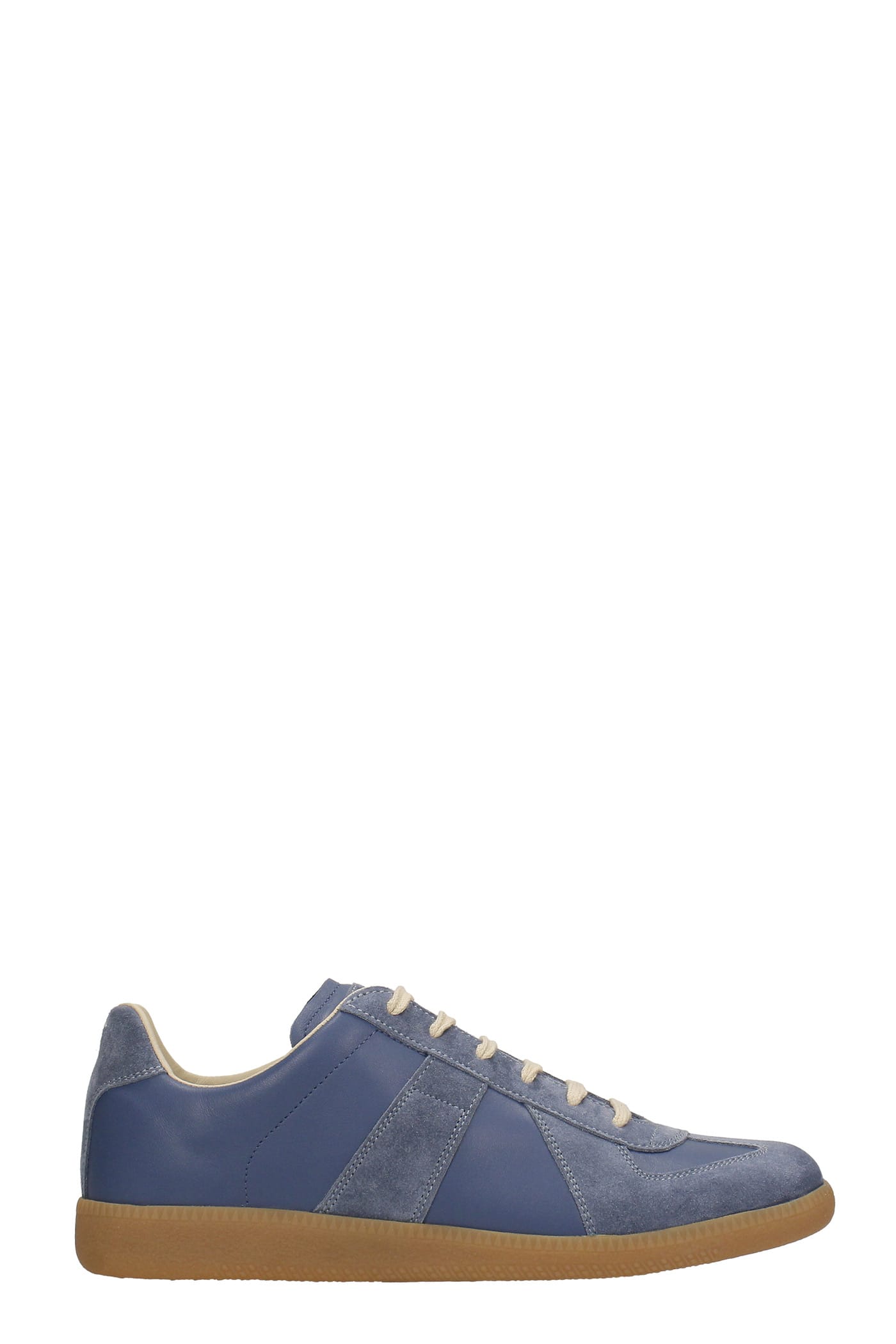 Maison Margiela Replica Sneakers In Blue Suede And Leather In Blue 1