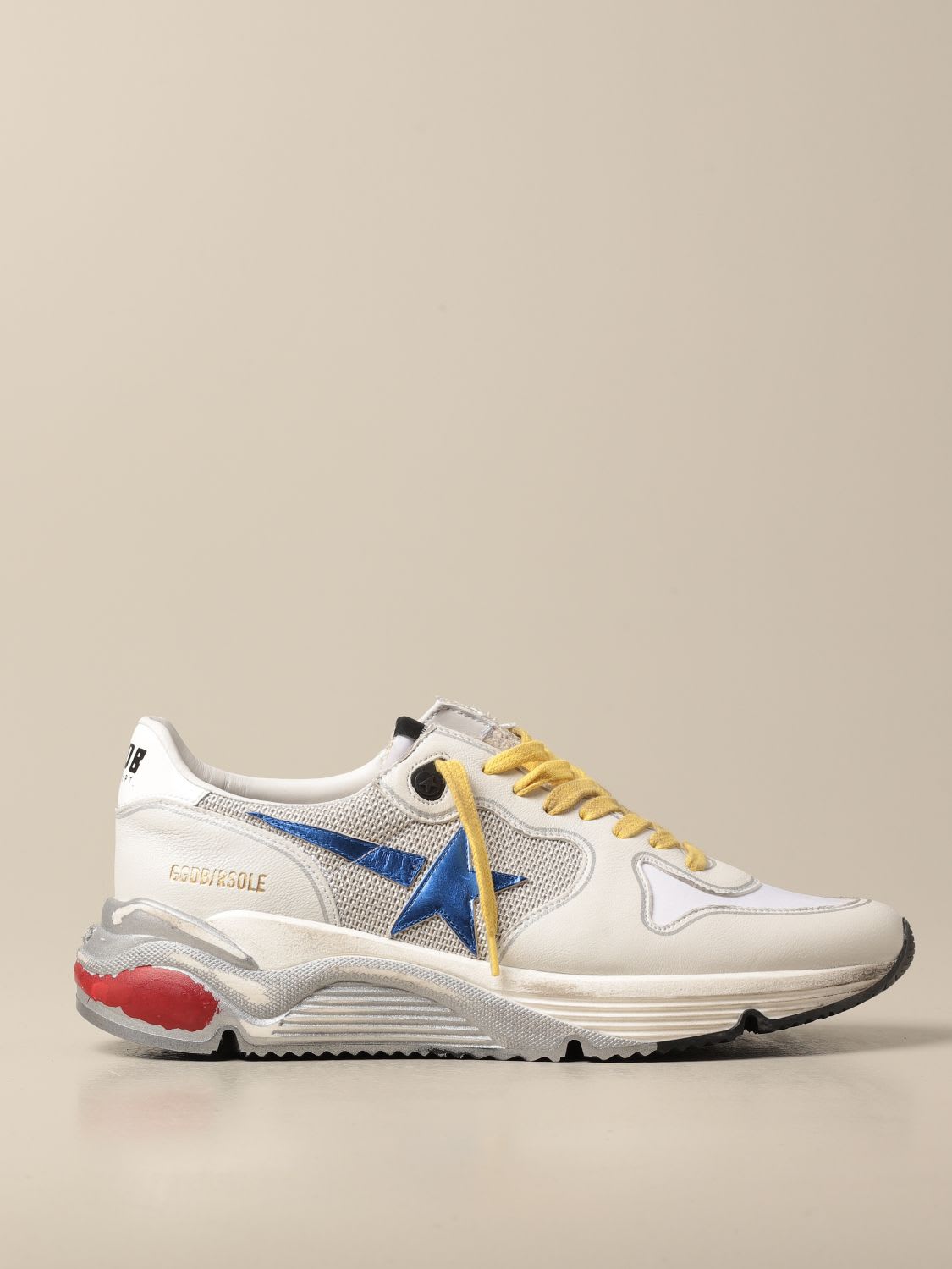 GOLDEN GOOSE RUNNING SOLE trainers IN LEATHER AND TECHNICAL FABRIC,GMF00126.F001120.10327