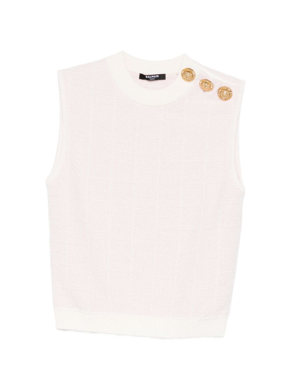 Balmain Tweed Tank Top In Pink
