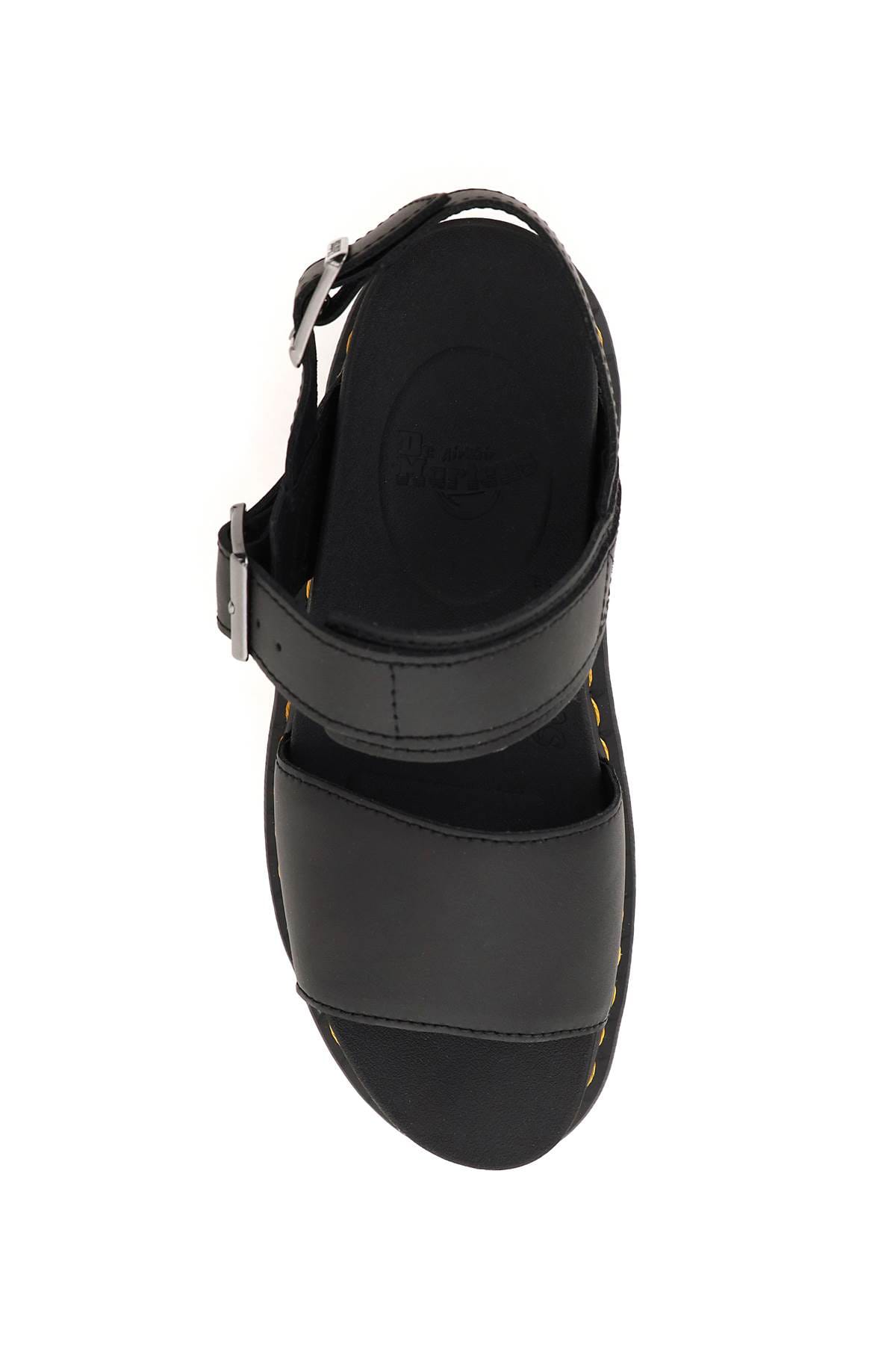 Shop Dr. Martens' Leather Voss Sandlas In Black