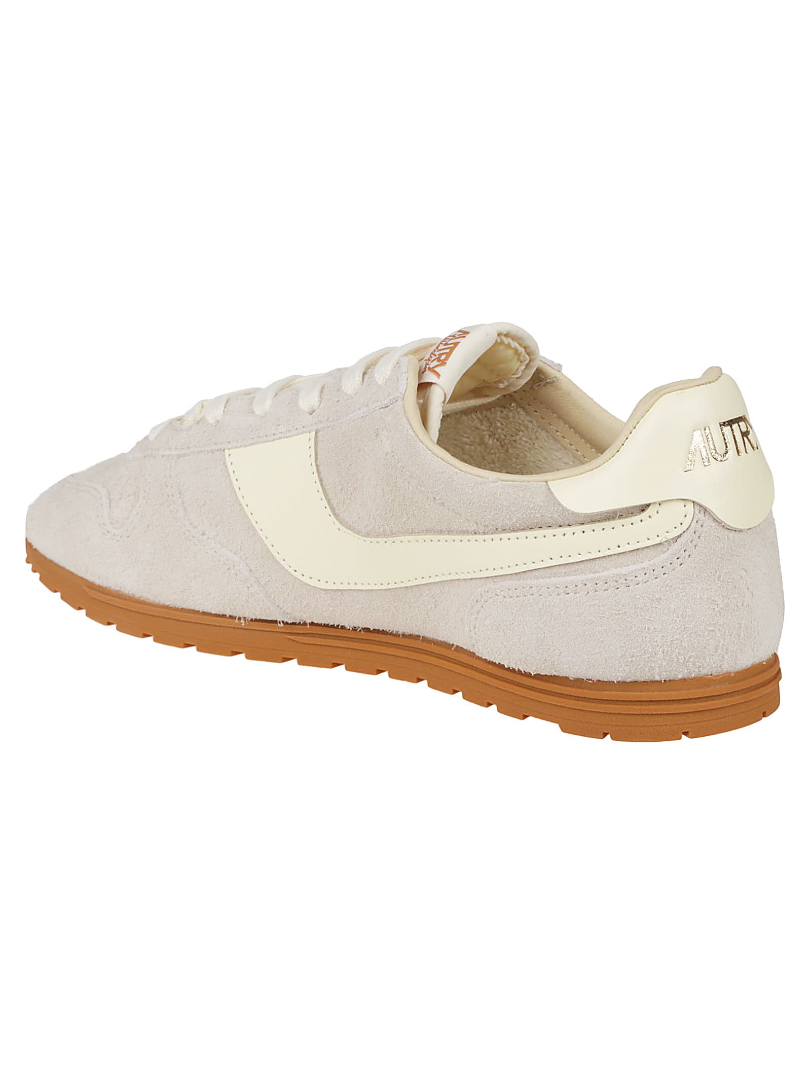 Autry 'windspin Low' Beige Sneaker With Logo On The Side And On The Heel In Suede Man In Neutral