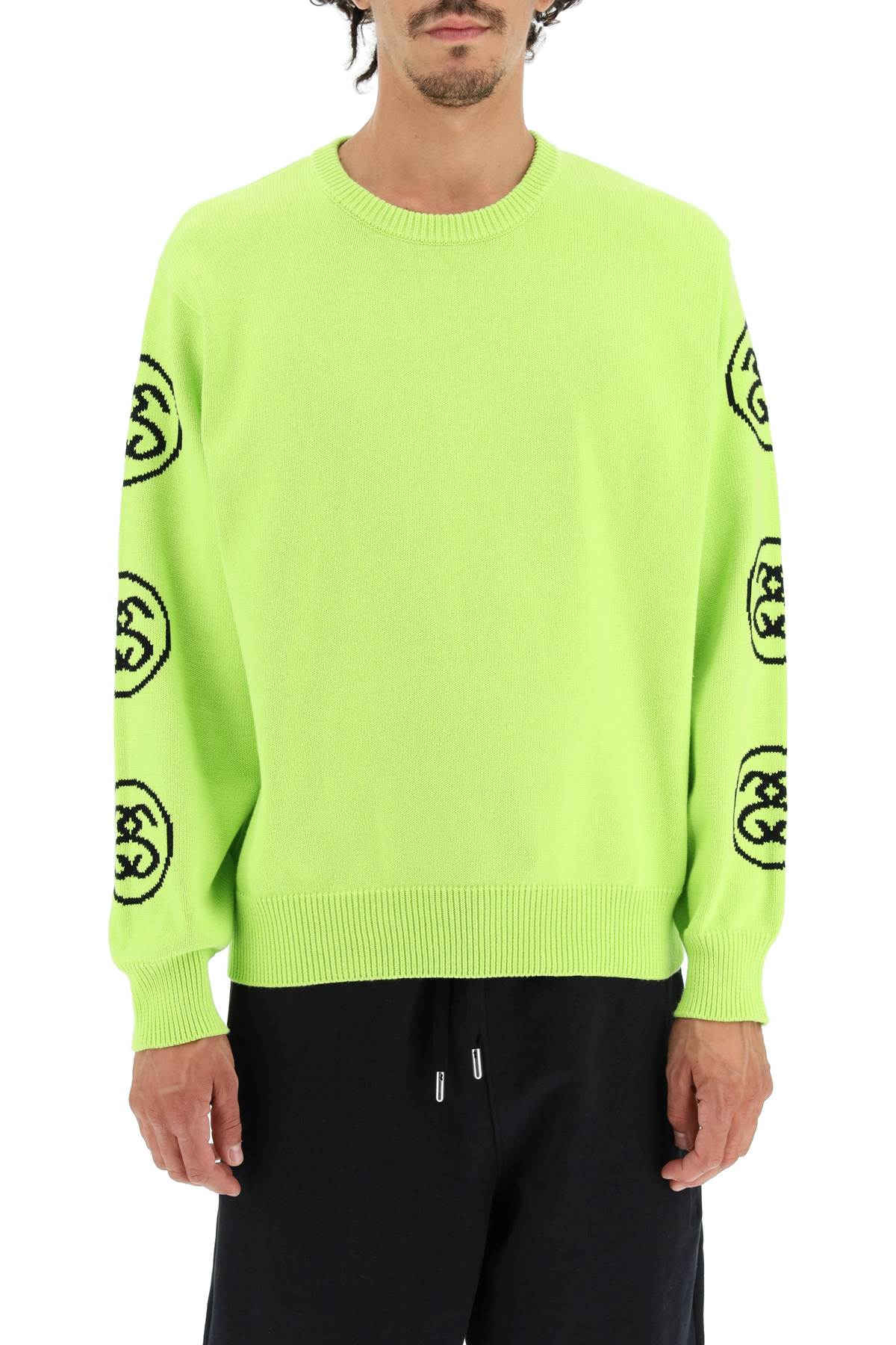 Stussy Ss-link Logo Cotton Sweater In Green | ModeSens