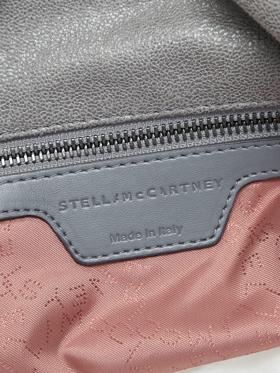 Shop Stella Mccartney Grey Falabella Double Chain Bag