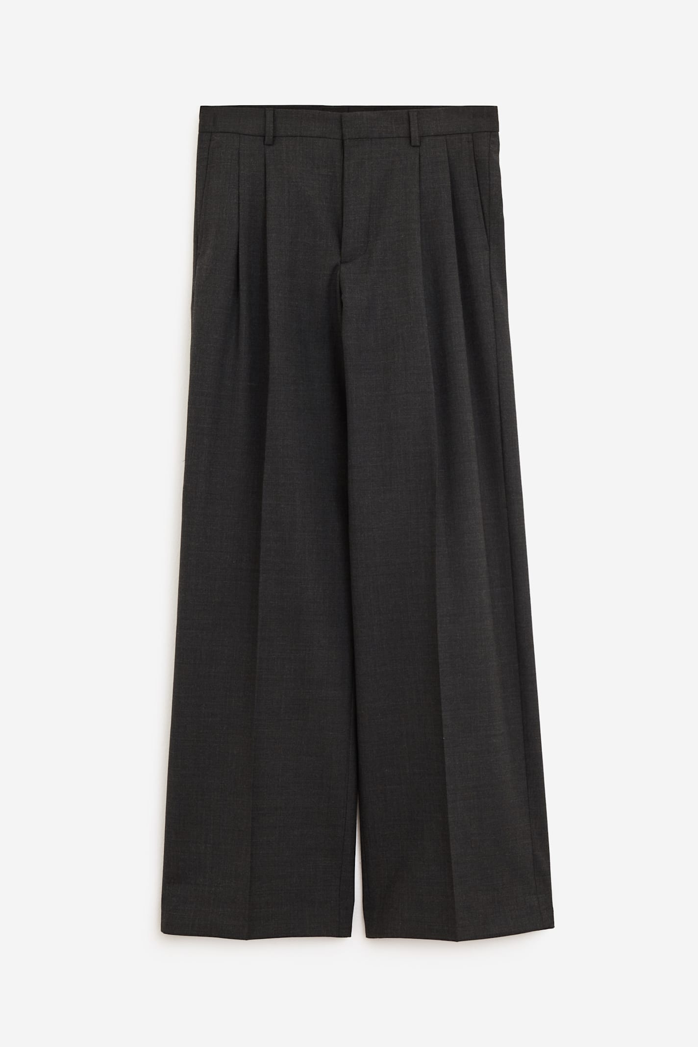 Shop Sunflower Wide Pleated Pants In Anthracite