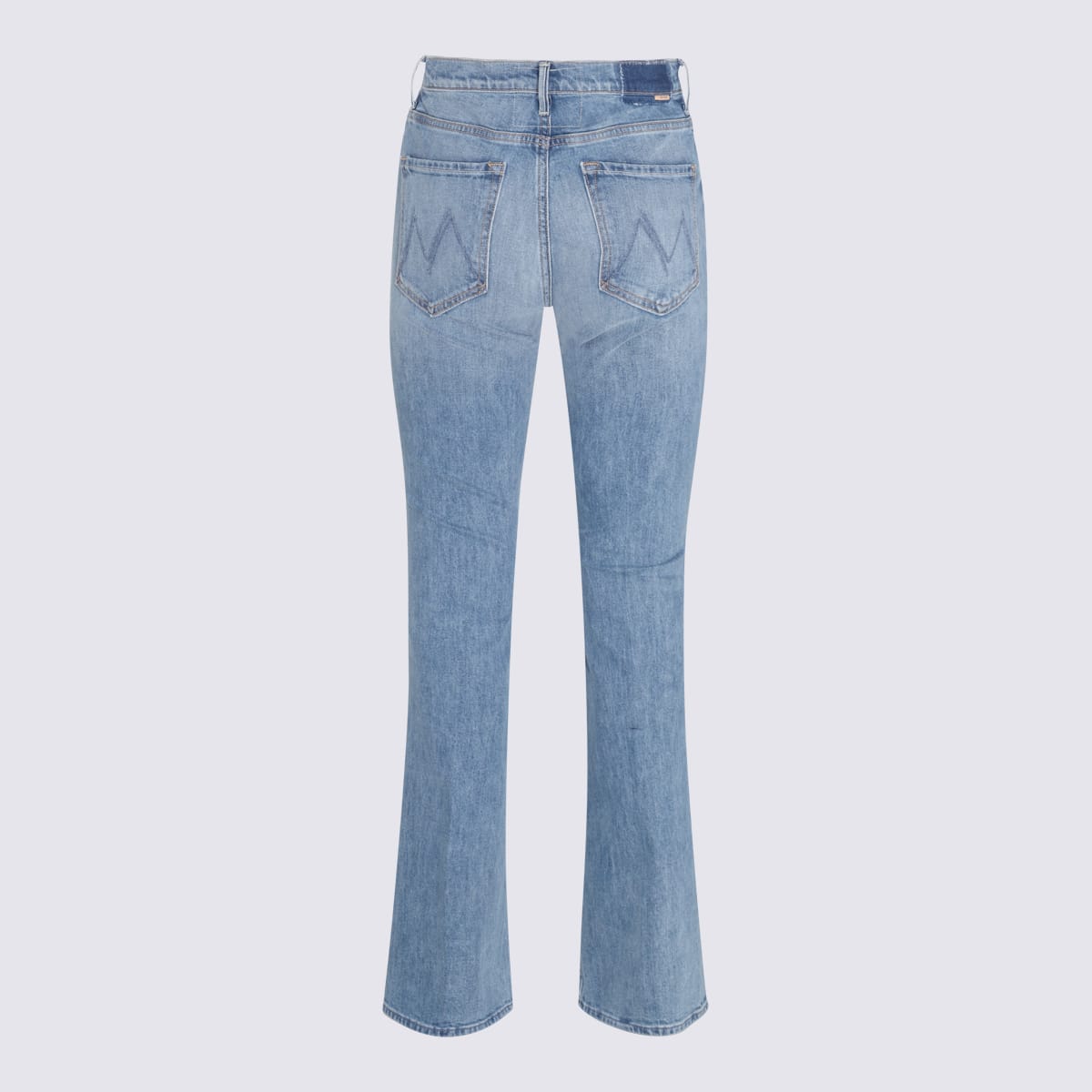 MOTHER BLUE COTTON BLEND WEEKENDER JEANS