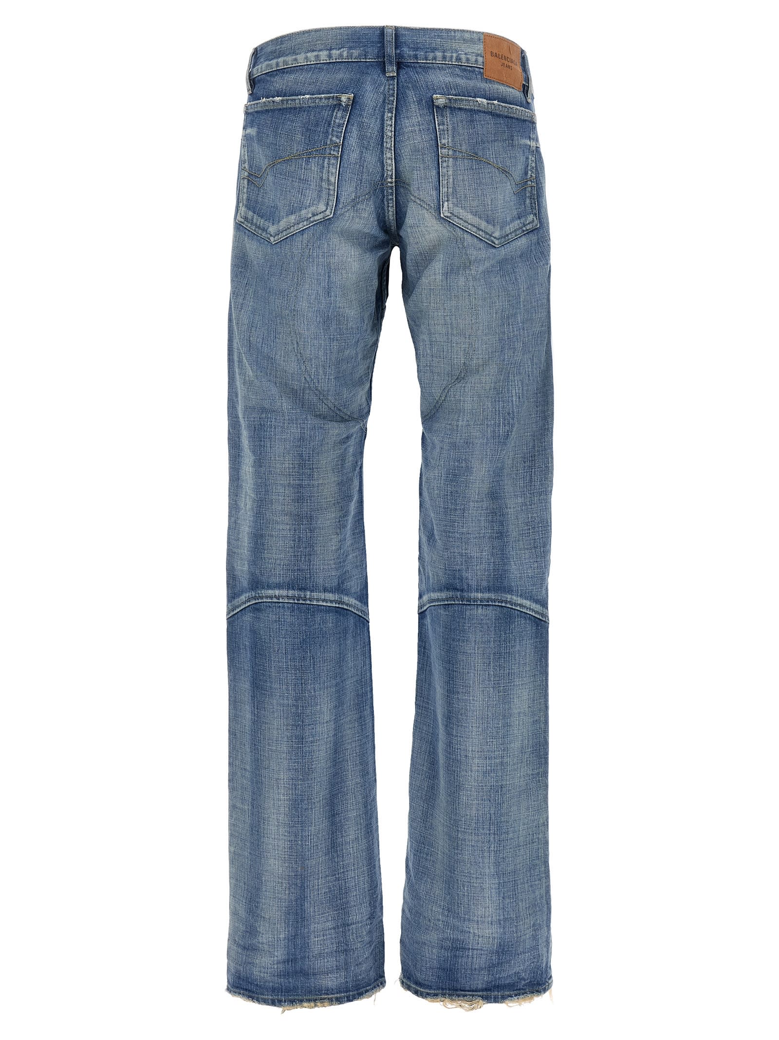 Balenciaga Distressed Low-rise Wide-leg Jeans