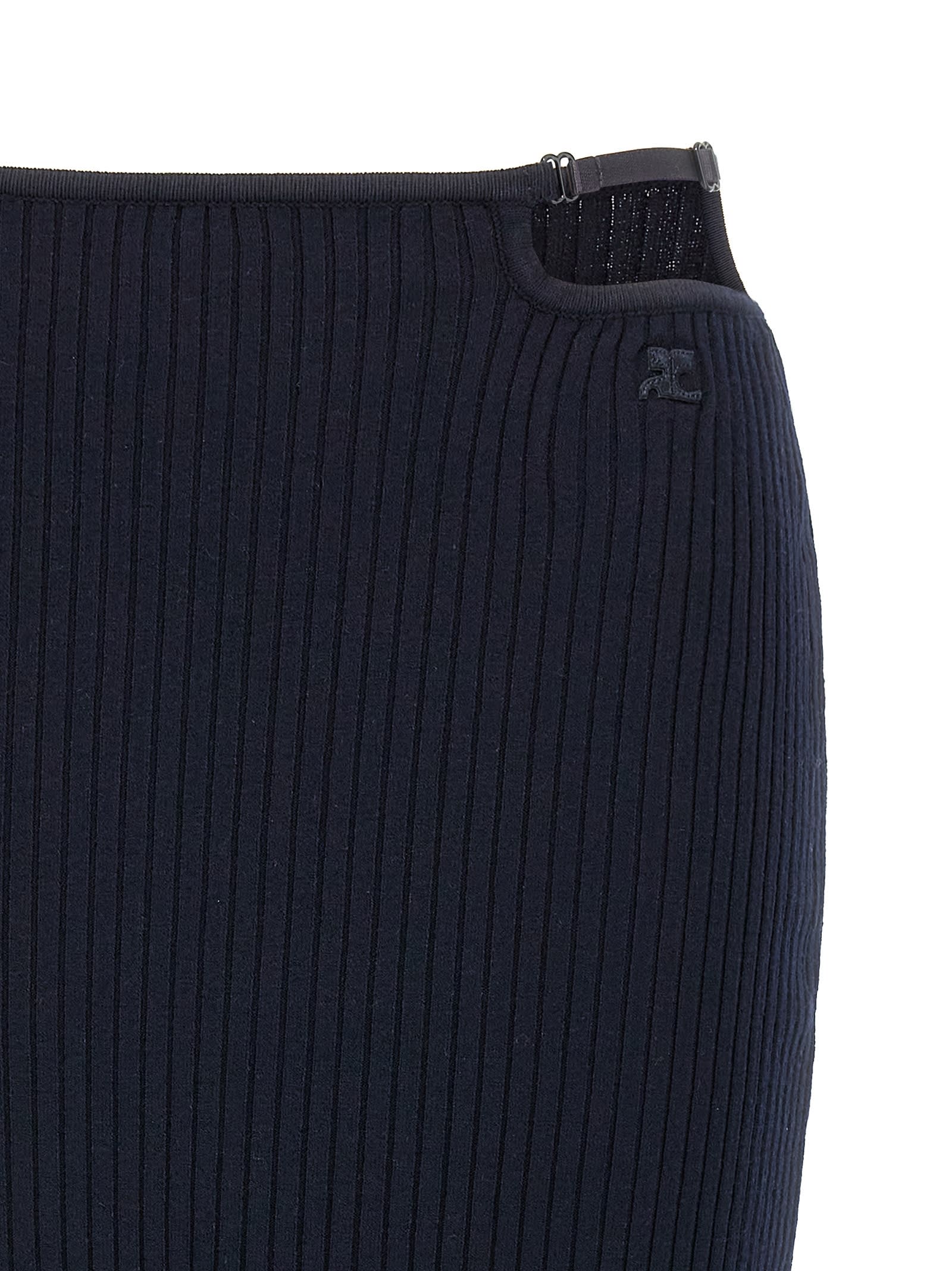 COURRÈGES LOOP RIB KNIT SKIRT