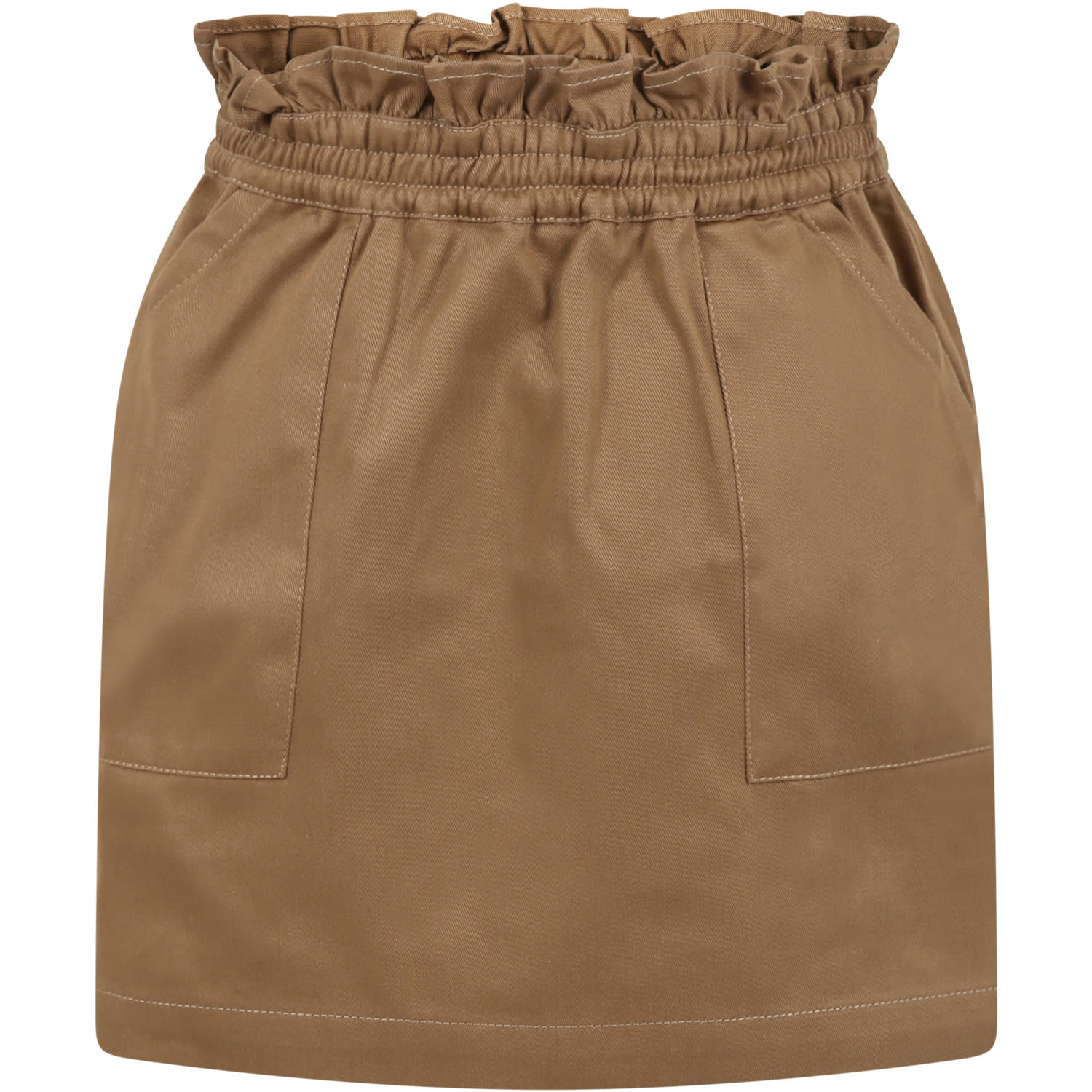 Armani Collezioni Kids' Green Skirt For Girl With Iconi Eaglet In Brown