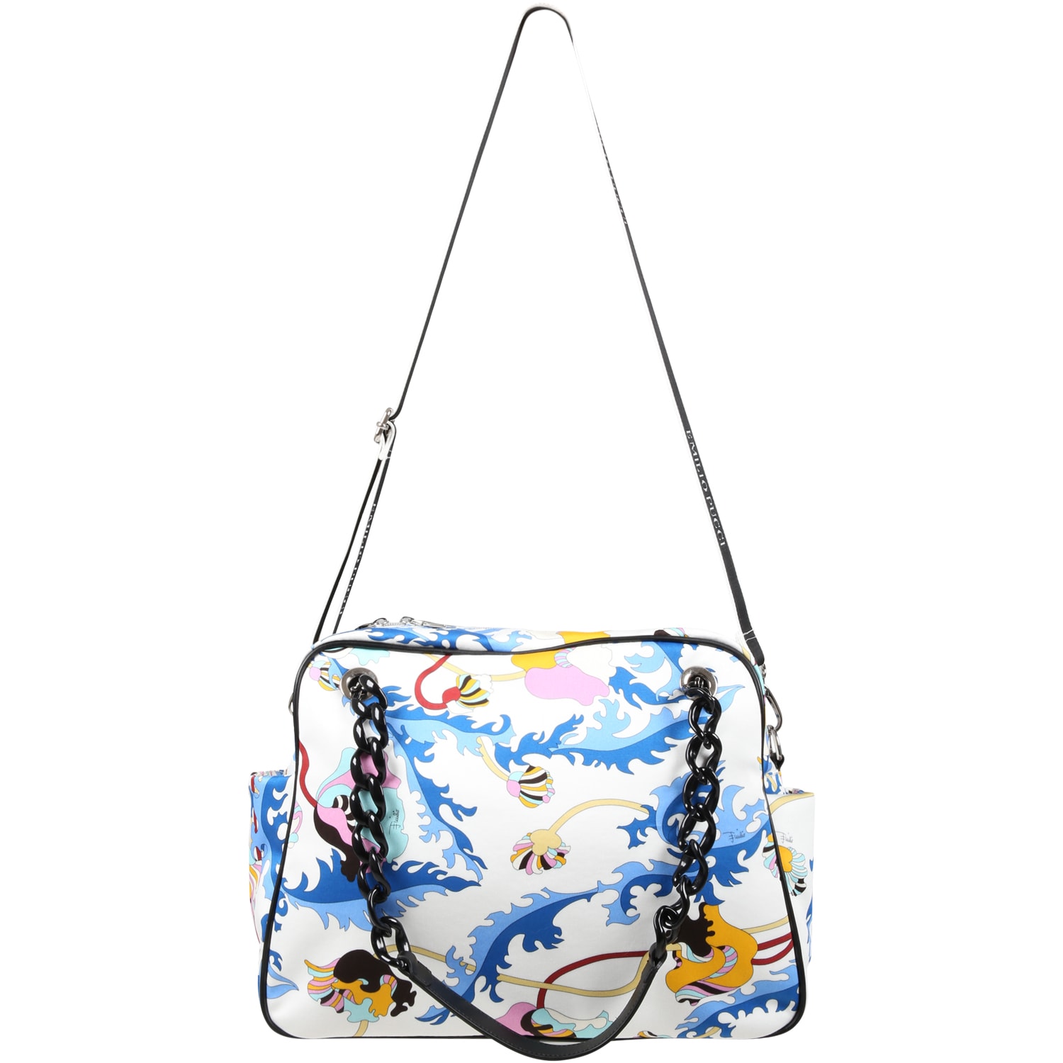 Emilio Pucci White Changing-bag For Baby Girl With Iconic Print
