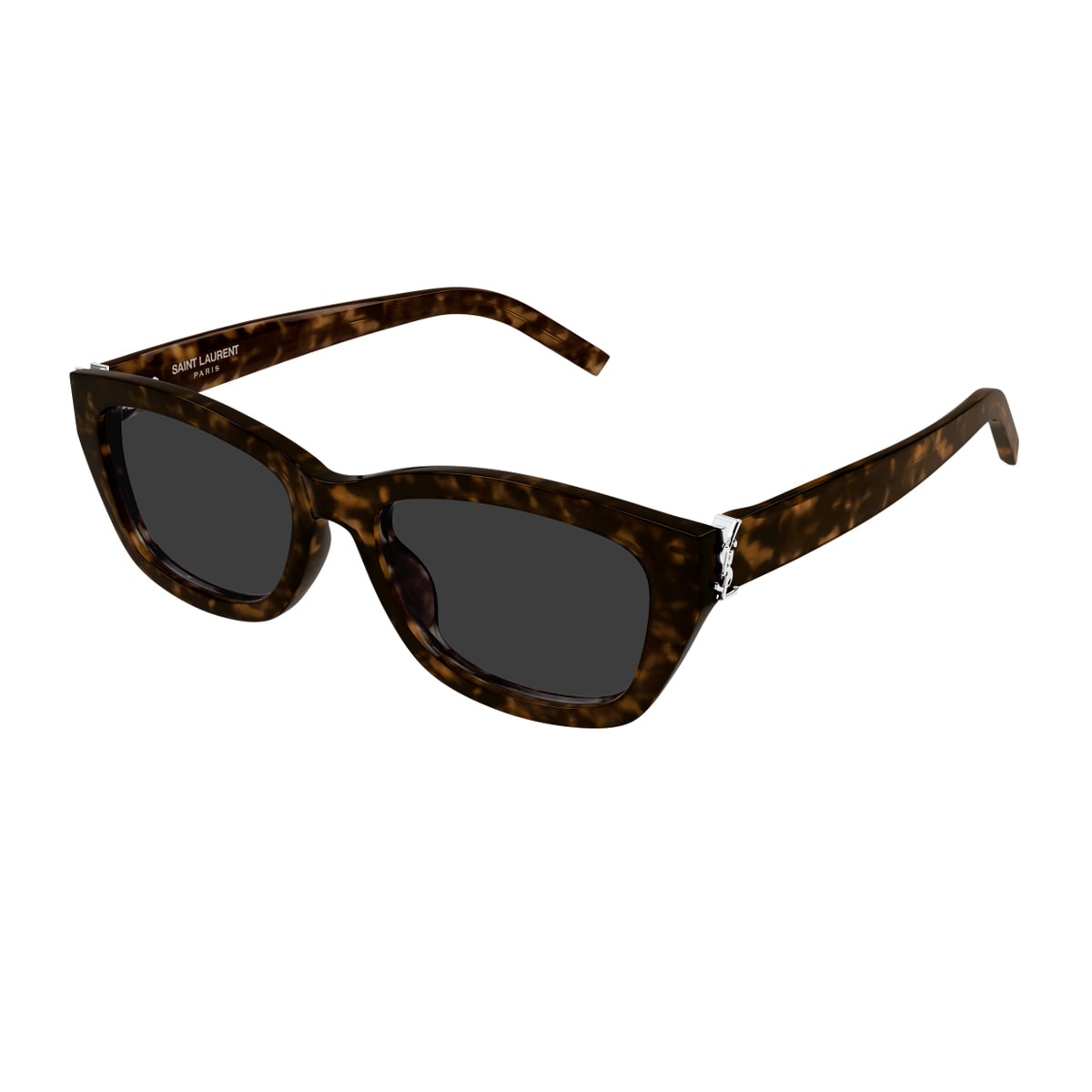 Saint Laurent Sl M153 Linea Monogram 002 Havana Grey Sunglasses In Brown